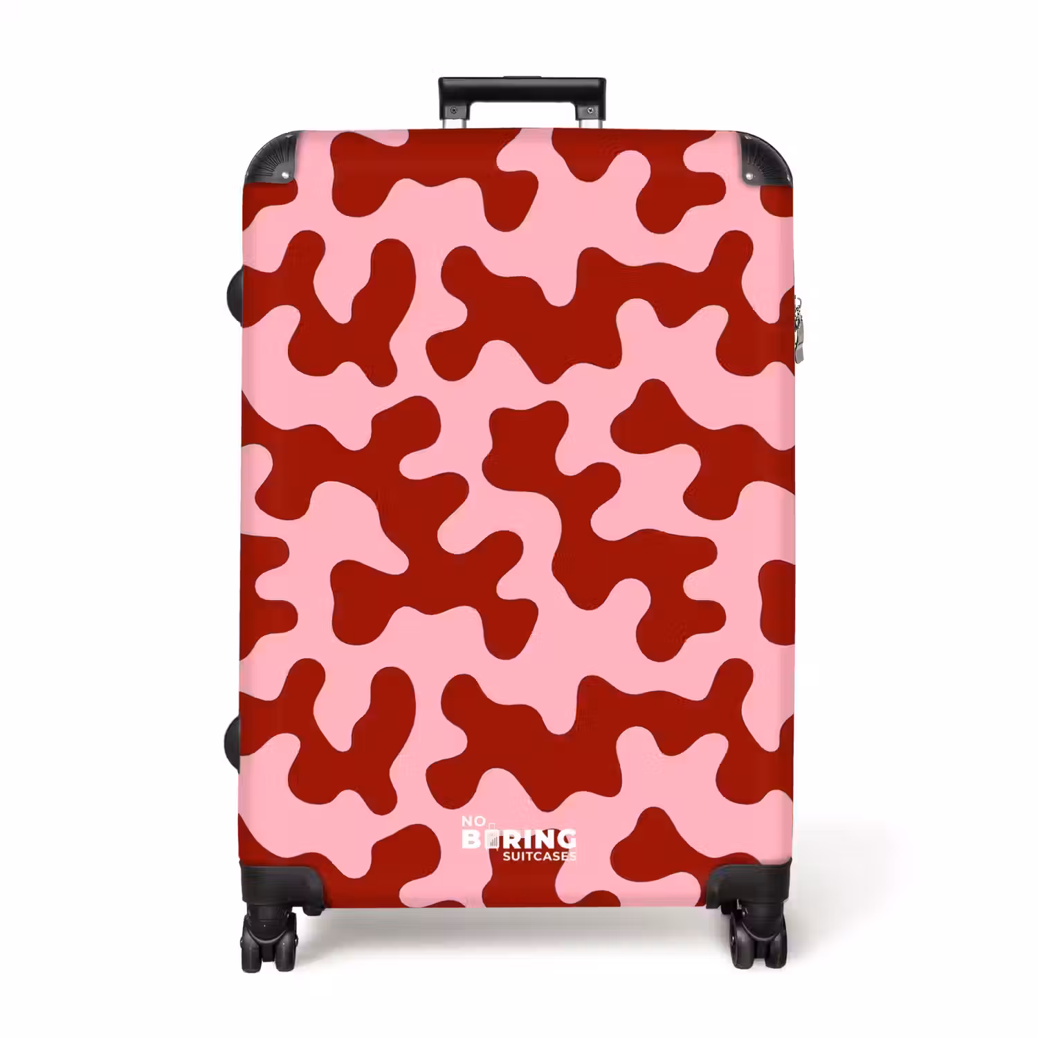 Modern - Abstract - Rood NBS - Handbagage koffer - Volwassenen Unisex middel -productfoto_recht
