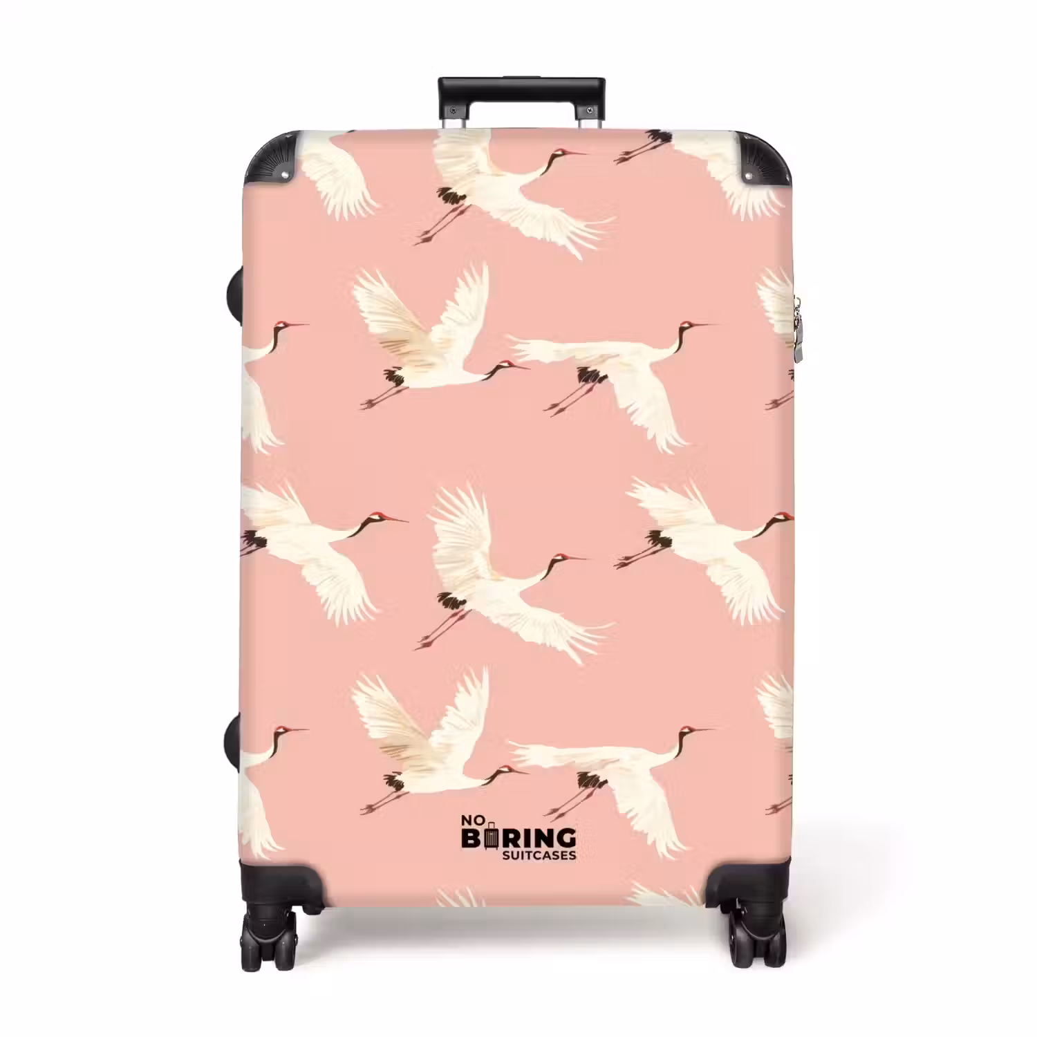 Modern - Kraanvogels - Roze NBS - Handbagage koffer - Volwassenen Unisex middel -productfoto_recht