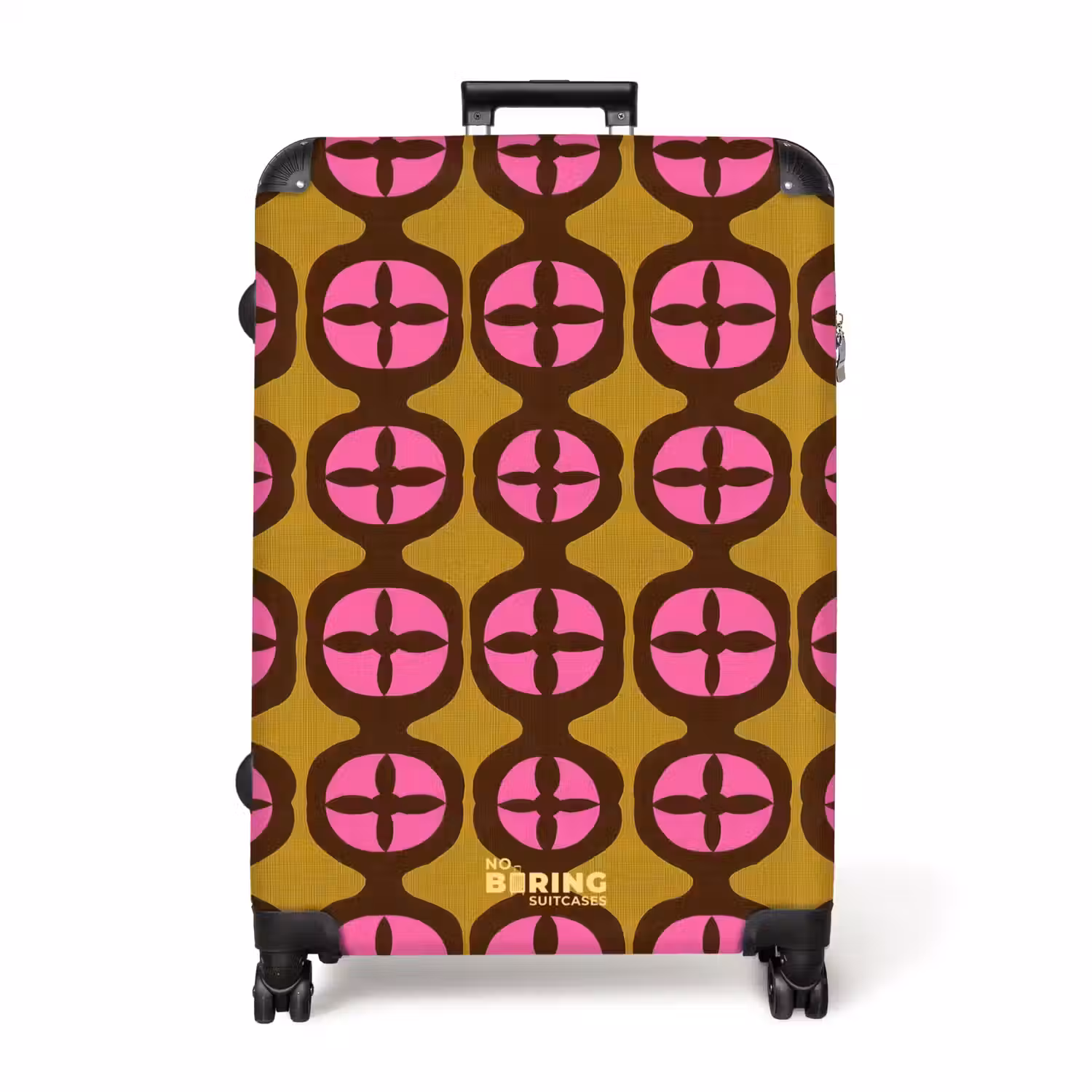 Modern - Patroon - Roze NBS - Handbagage koffer - Volwassenen Unisex middel -productfoto_recht