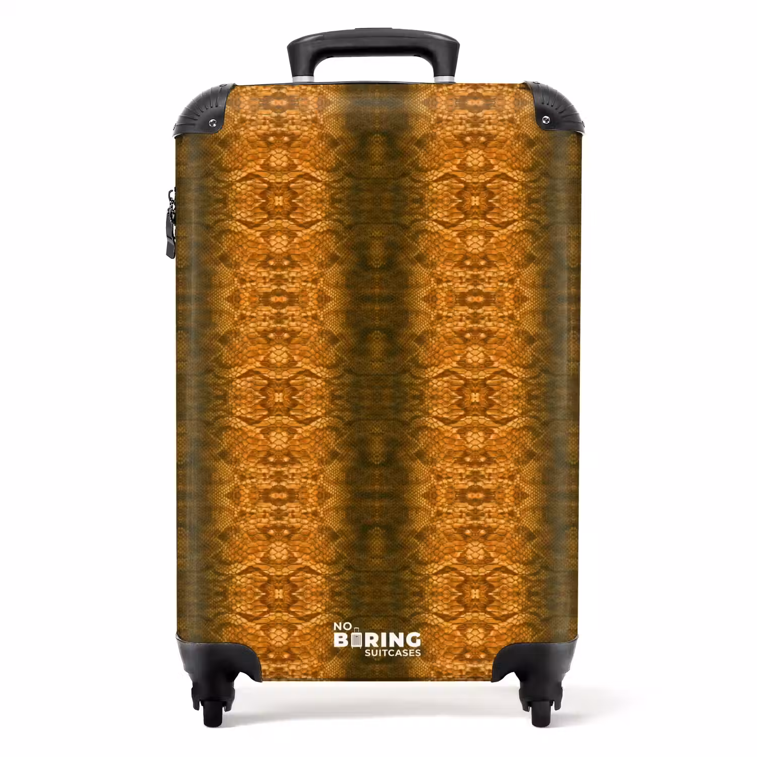 Oranje slangenhuid met symmetrische schubstructuur NBS - Handbagage koffer - Volwassenen Unisex middel -productfoto_recht
