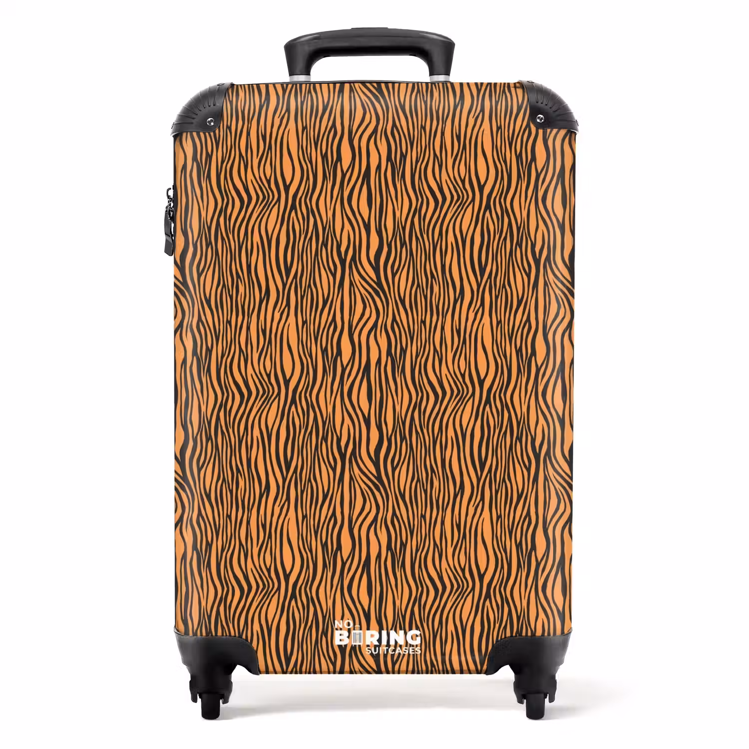 Oranje tijgerstrepenmotief NBS - Handbagage koffer - Volwassenen Unisex middel -productfoto_recht