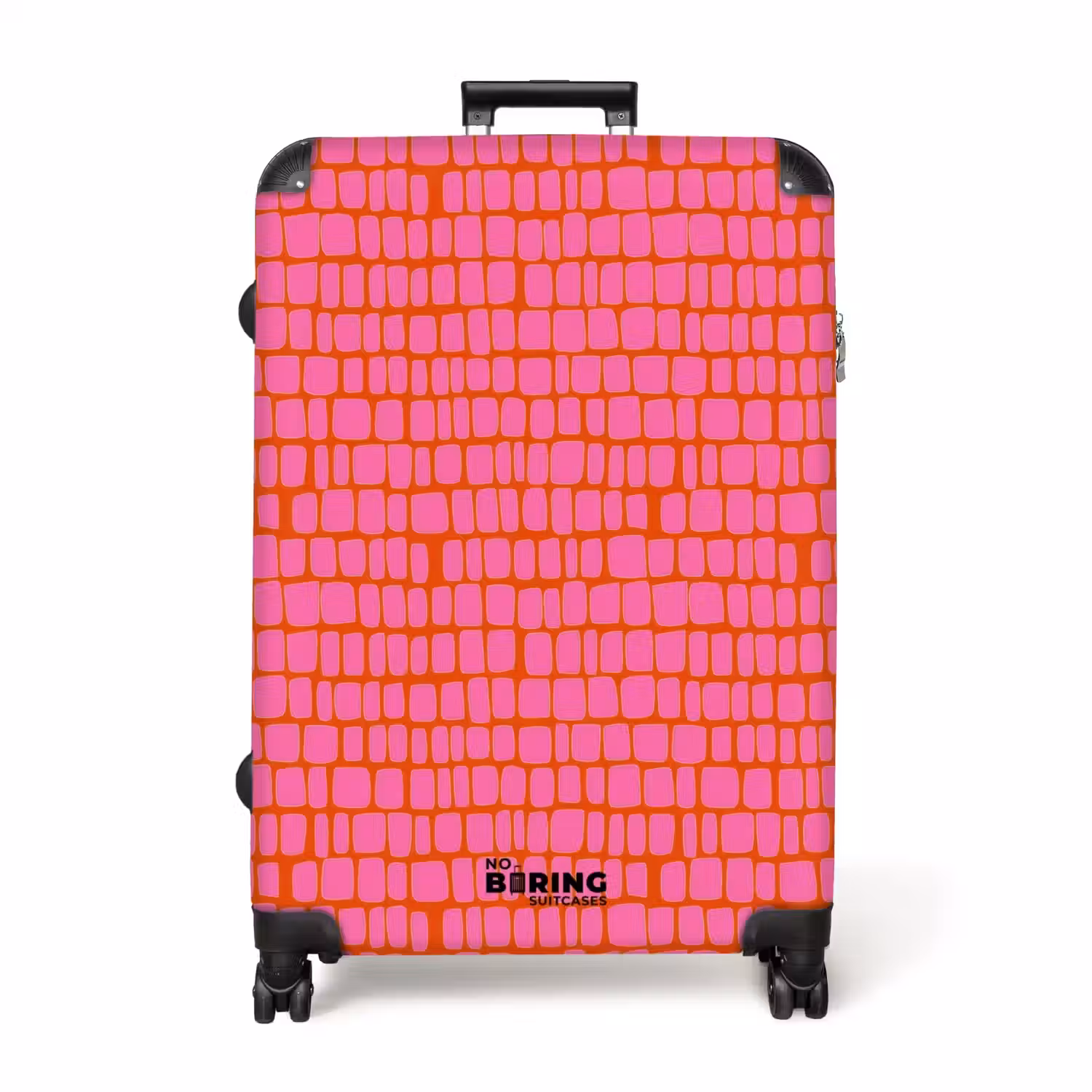 Organisch - Raster - Roze NBS - Handbagage koffer - Volwassenen Unisex middel -productfoto_recht