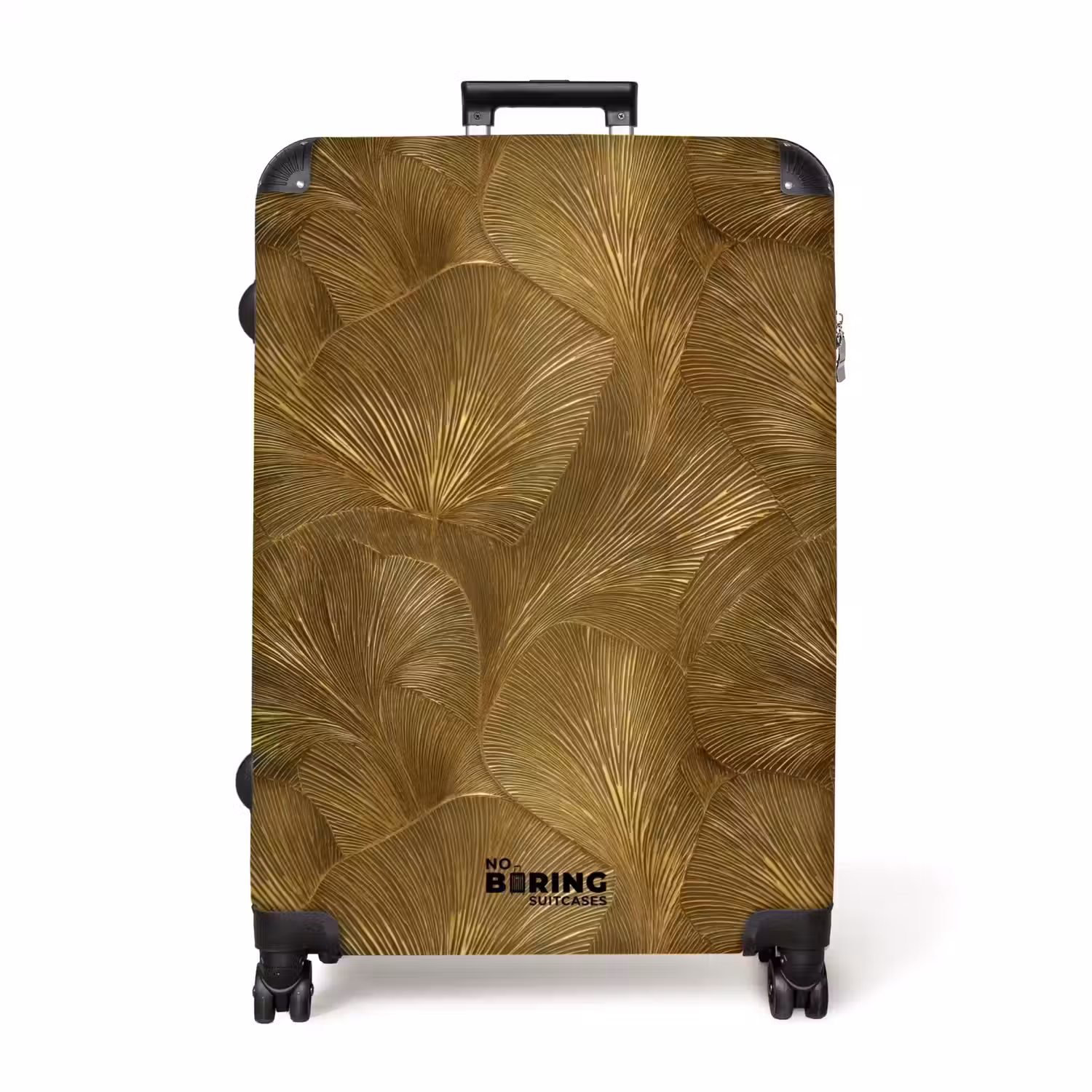 Organisch - Lijnen - Goud NBS - Handbagage koffer - Volwassenen Unisex middel -productfoto_recht