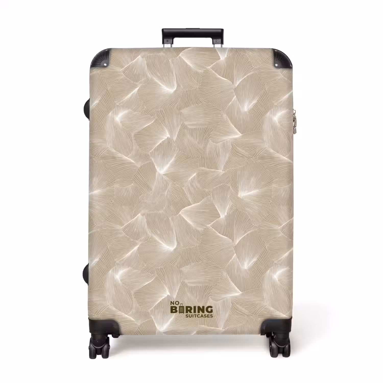 Organisch - Textuur - Beige NBS - Handbagage koffer - Volwassenen Unisex middel -productfoto_recht