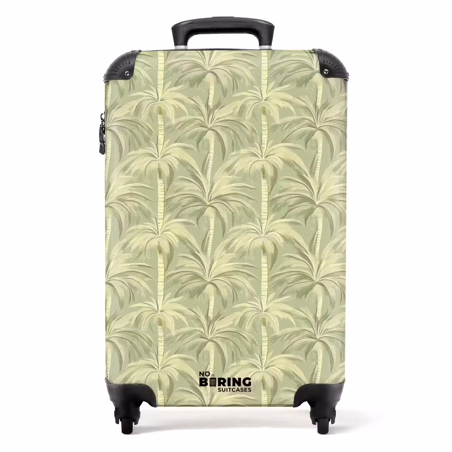Palmwoud - Tropisch - Groen NBS - Handbagage koffer - Volwassenen Unisex middel -productfoto_recht