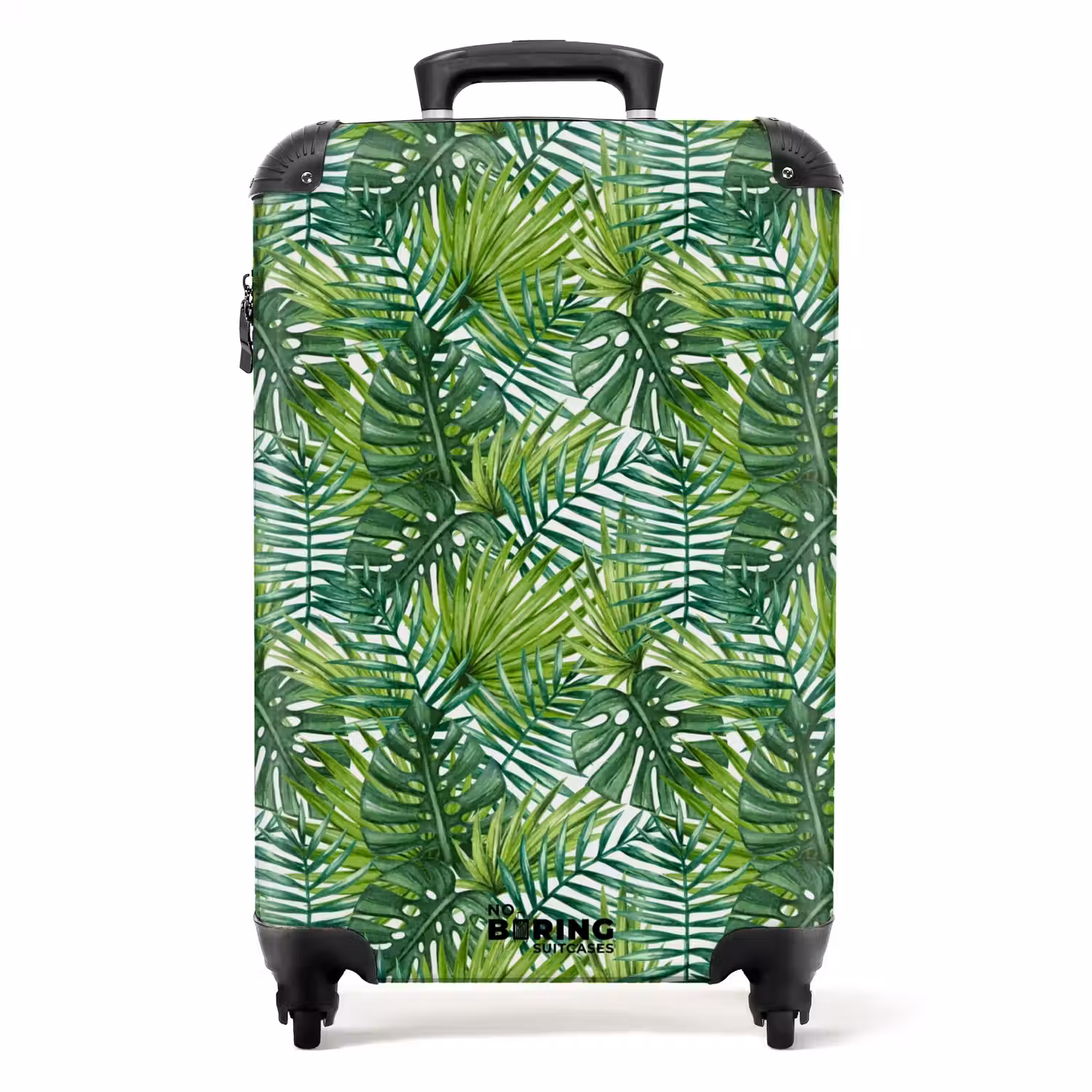 Palm diverse bladeren patroon groen NBS - Handbagage koffer - Volwassenen Unisex middel -productfoto_recht