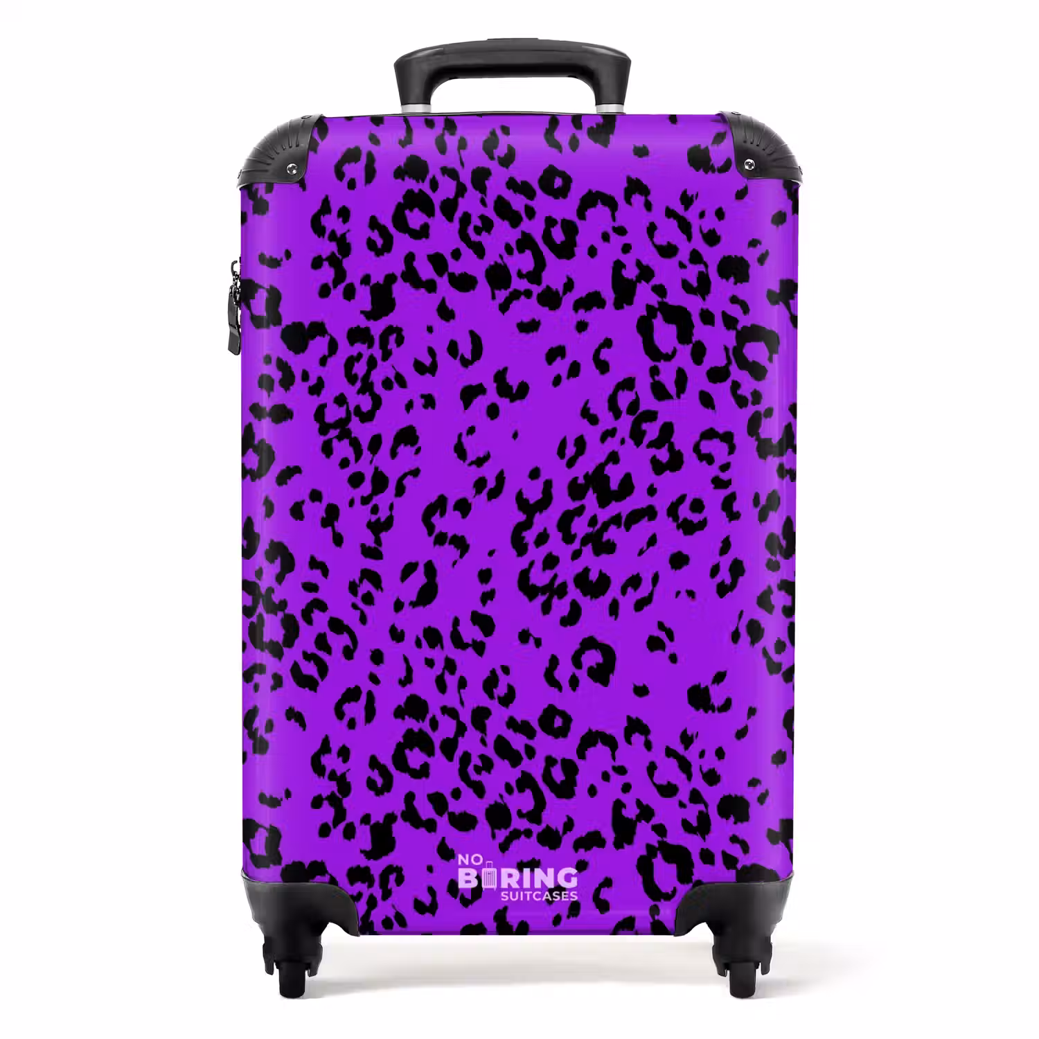 Panterpatroon in paars en zwart NBS - Handbagage koffer - Volwassenen Unisex middel -productfoto_recht