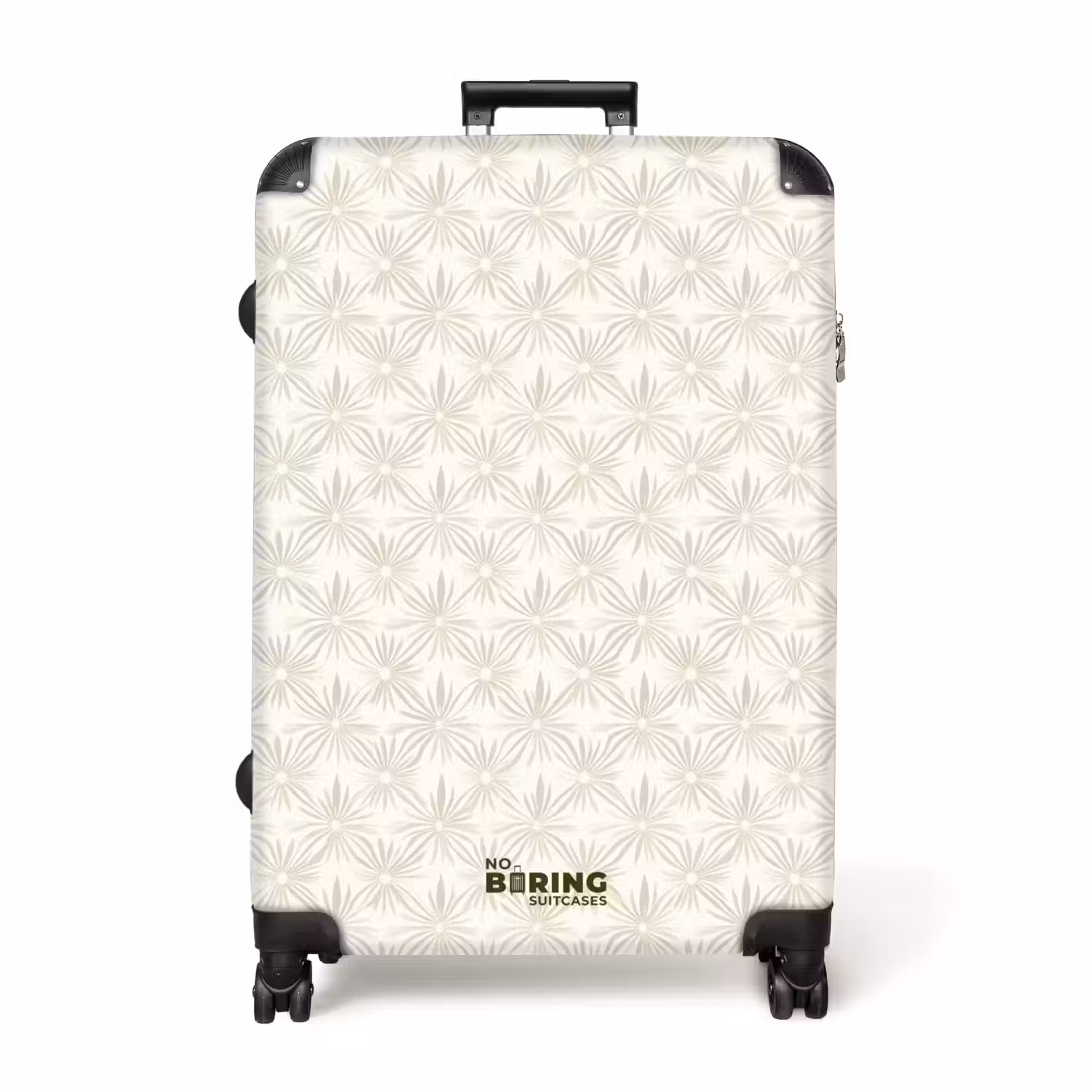 Patroon - Bloemen - Beige NBS - Handbagage koffer - Volwassenen Unisex middel -productfoto_recht