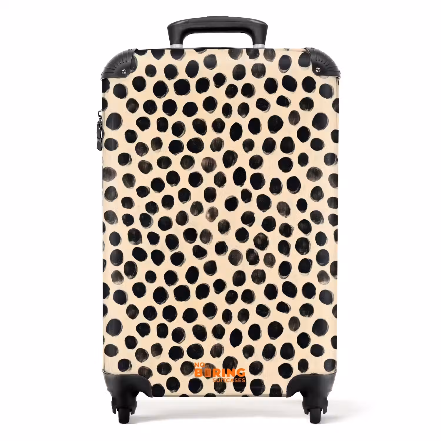 Stippen - Patroon - Zwart NBS - Handbagage koffer - Volwassenen Unisex middel -productfoto_recht