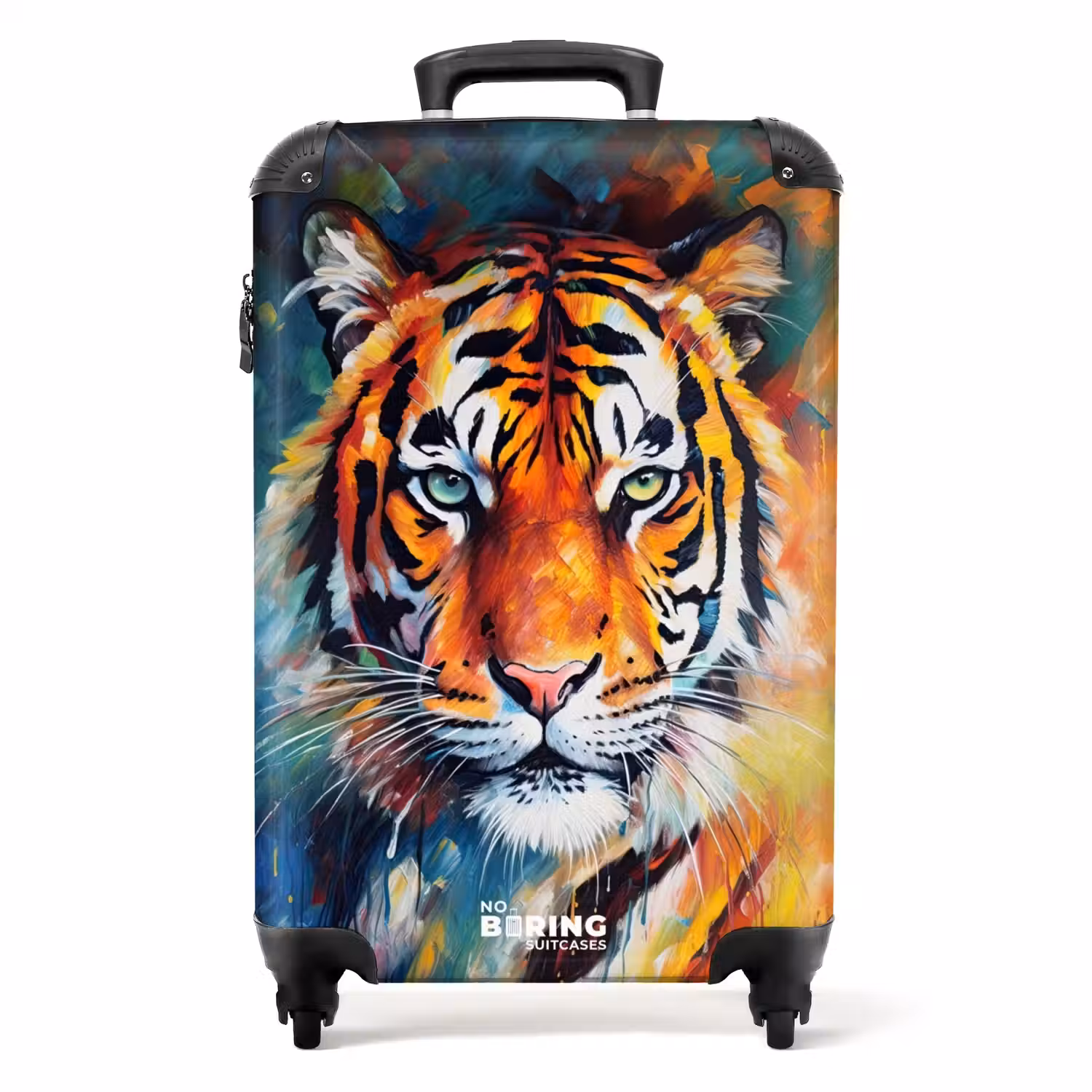 Portret van een tijger als olieverf kunst NBS - Handbagage koffer - Unisex middel -productfoto_recht