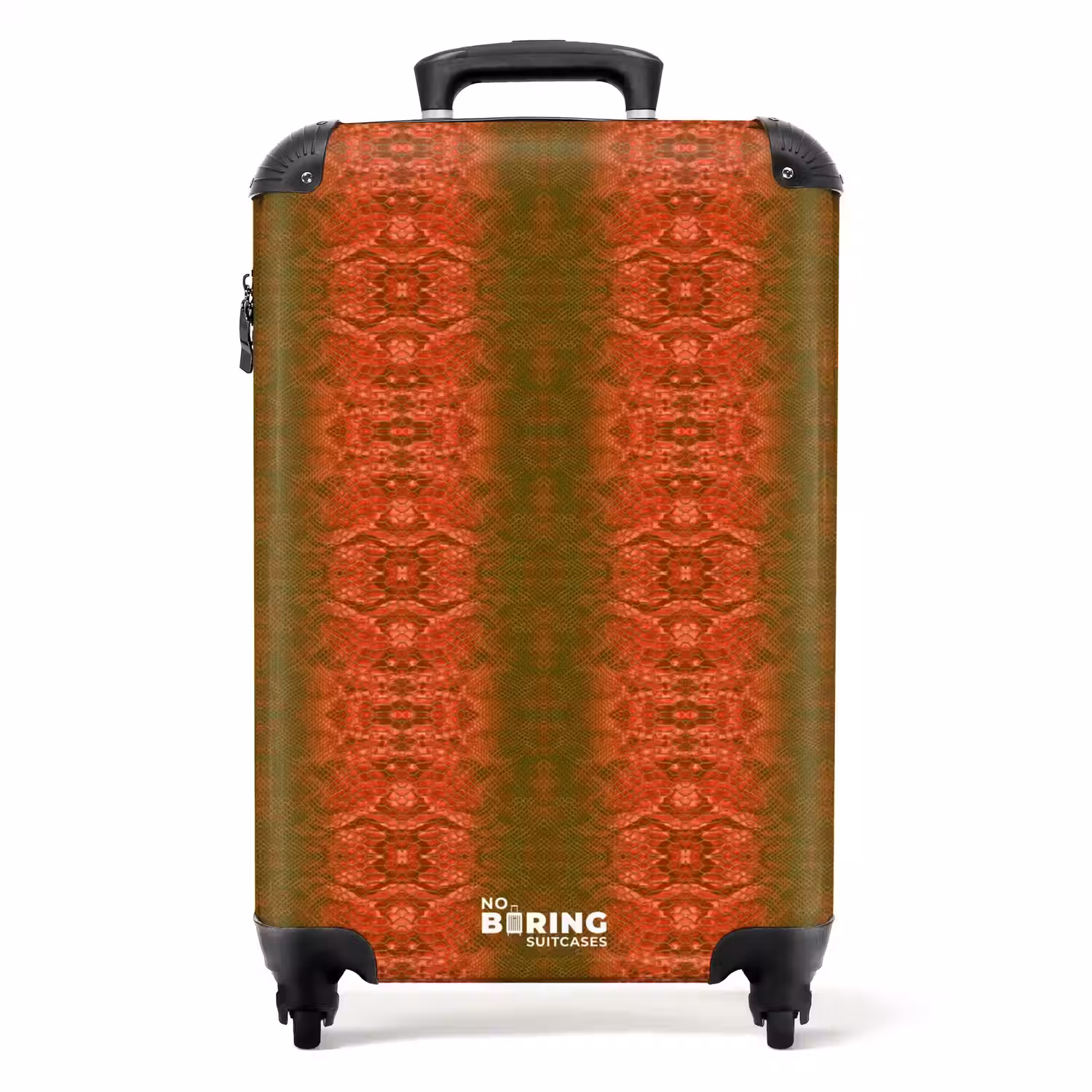 Rood groen slangenhuid met symmetrische schubstructuur NBS - Handbagage koffer - Volwassenen Unisex middel -productfoto_recht