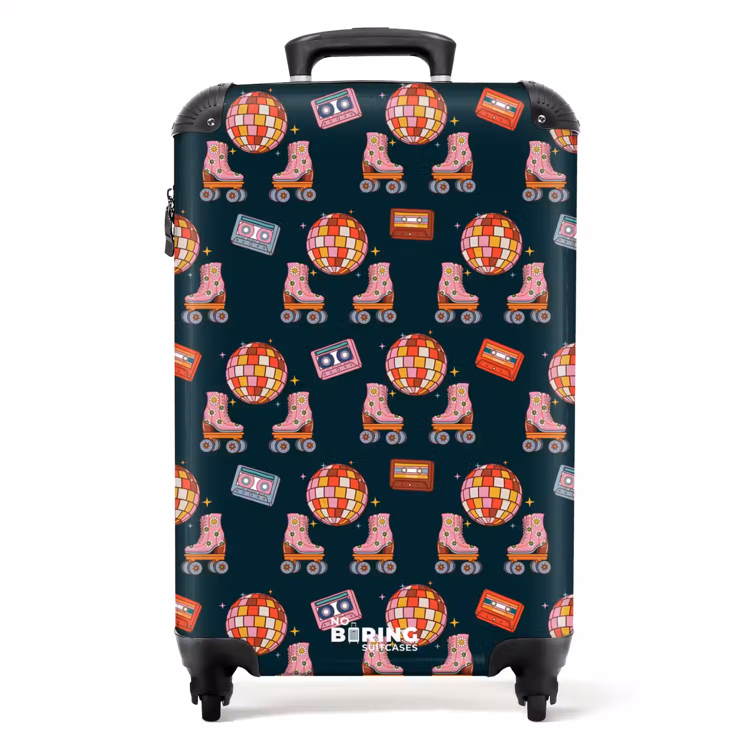 Retro disco 70s patroon kleurrijk NBS - Handbagage koffer - Volwassenen Unisex middel -productfoto_recht