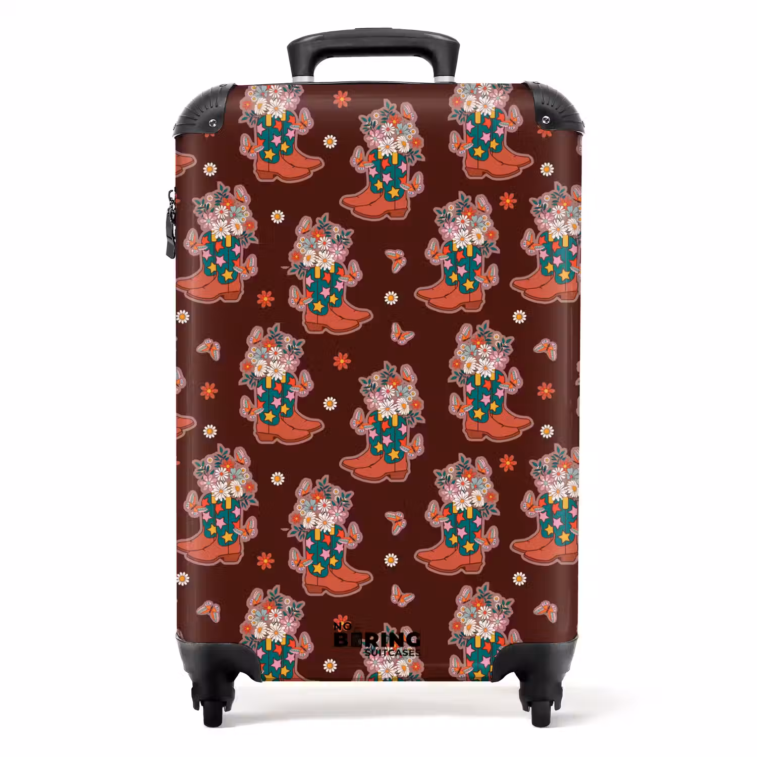 Retro disco laarzen boekt patroon kleurrijk NBS - Handbagage koffer - Volwassenen Unisex middel -productfoto_recht