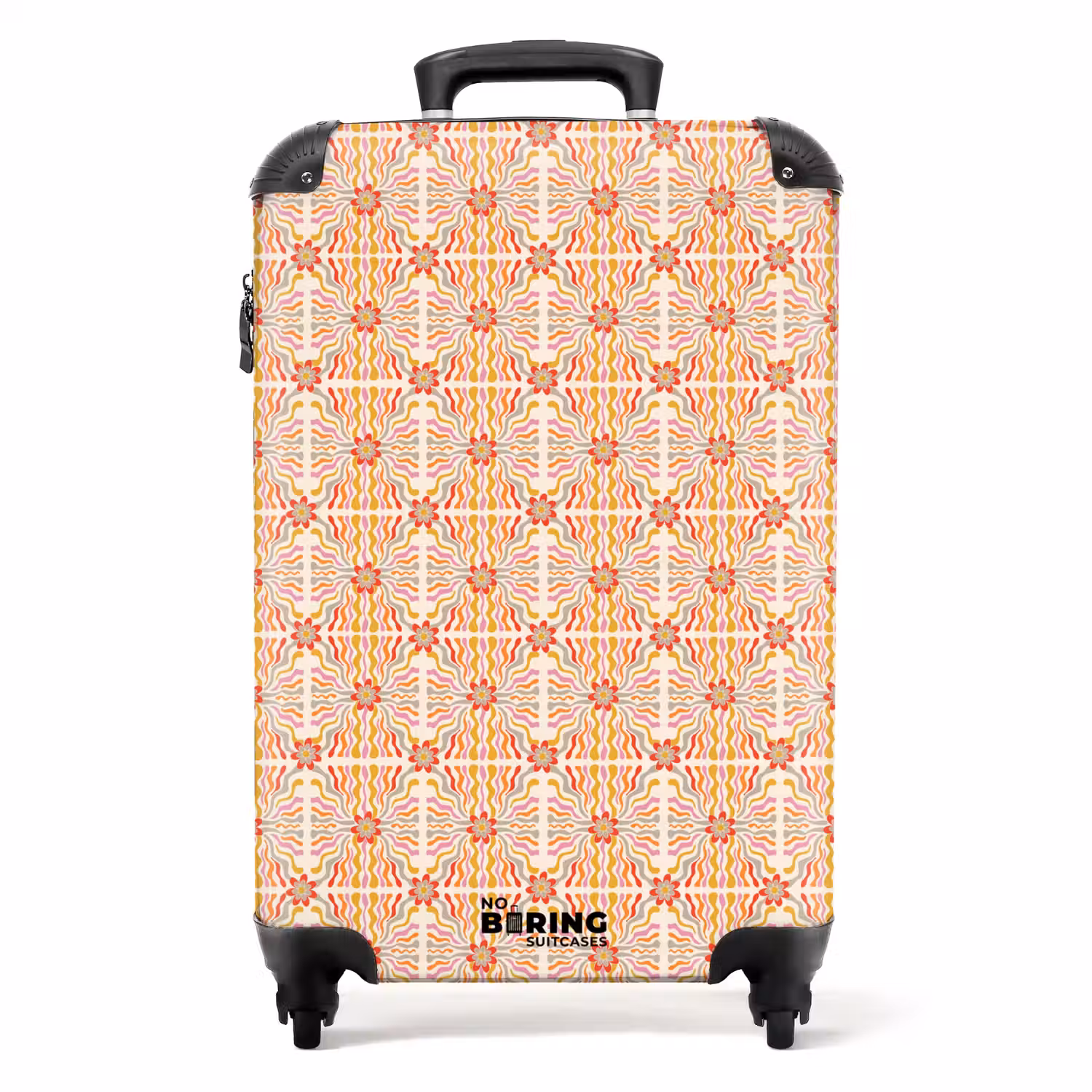 Retro disco patroon kleurrijk NBS - Handbagage koffer - Volwassenen Unisex middel -productfoto_recht
