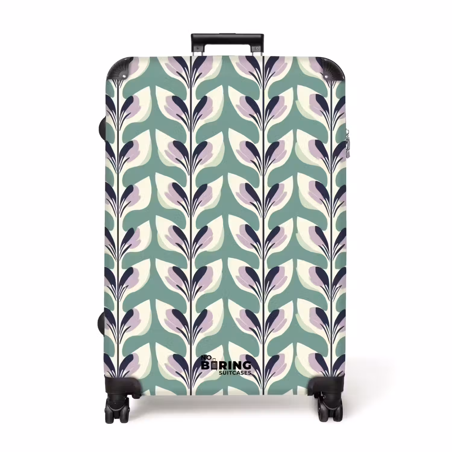 Retro - Modern - Groen NBS - Handbagage koffer - Volwassenen Unisex middel -productfoto_recht