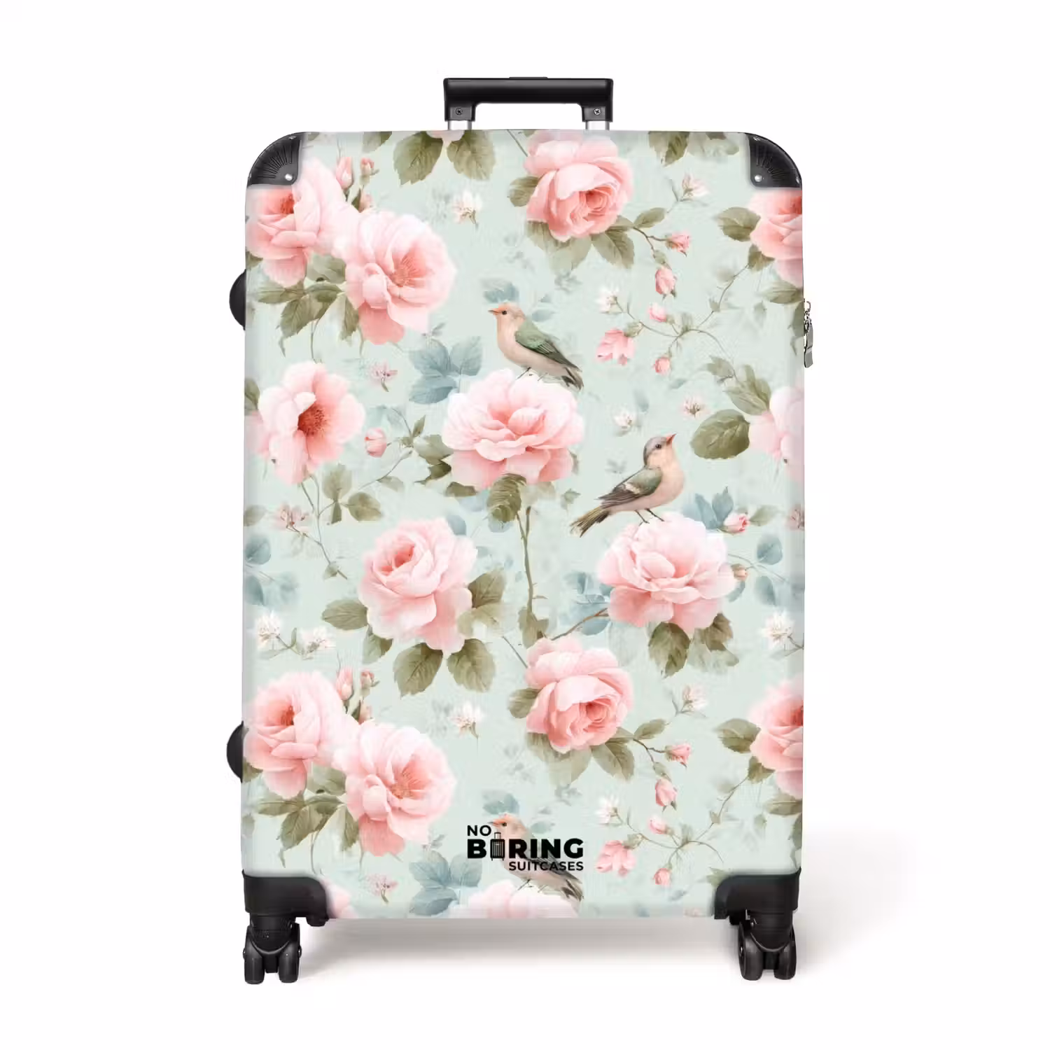 Rozen - Vogels - Pastel - Kleurrijk NBS - Large koffer - Volwassenen Unisex groot -3d