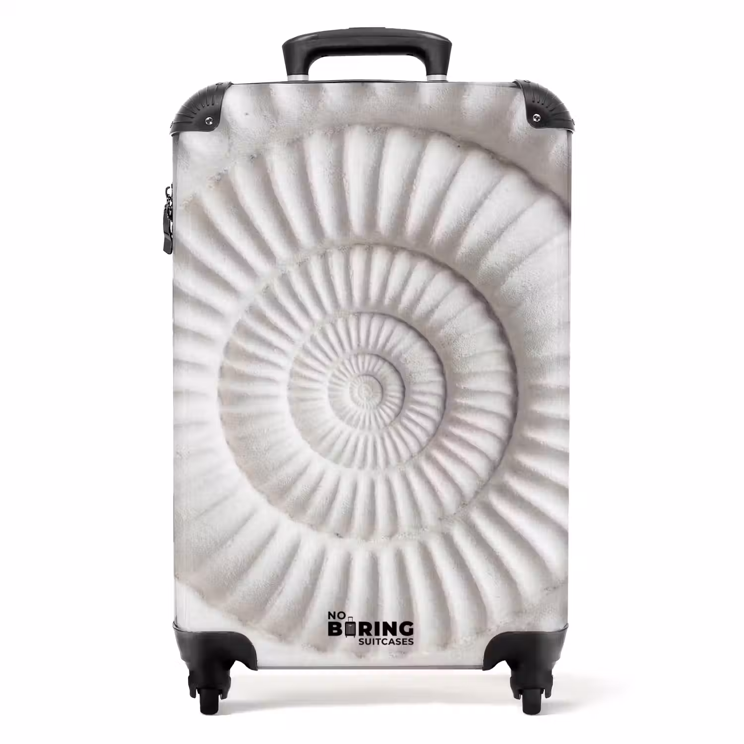 Schelp - Spiraal - Wit NBS - Handbagage koffer - Volwassenen Unisex middel -productfoto_recht