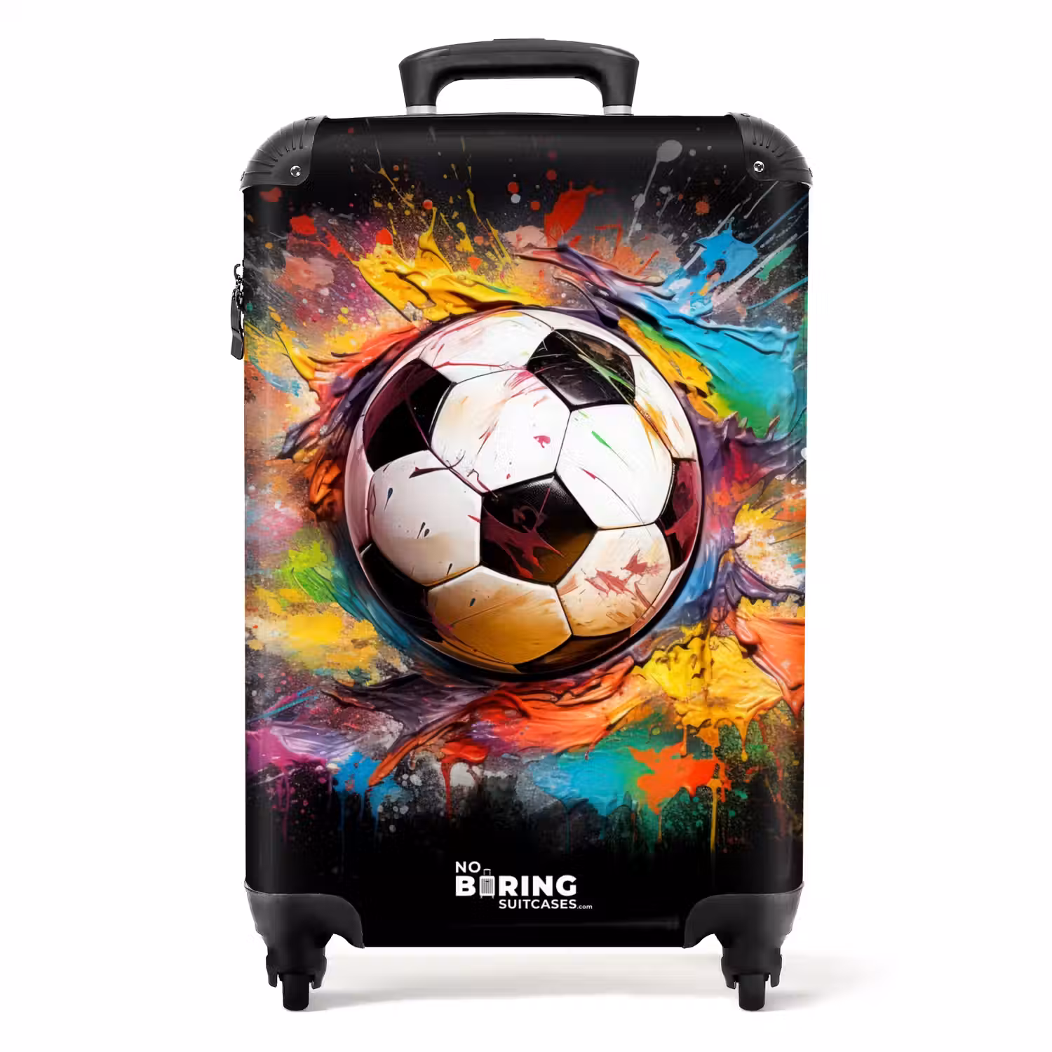 Voetbal omringd door verfklodders NBS - Handbagage koffer - Unisex middel -productfoto_recht