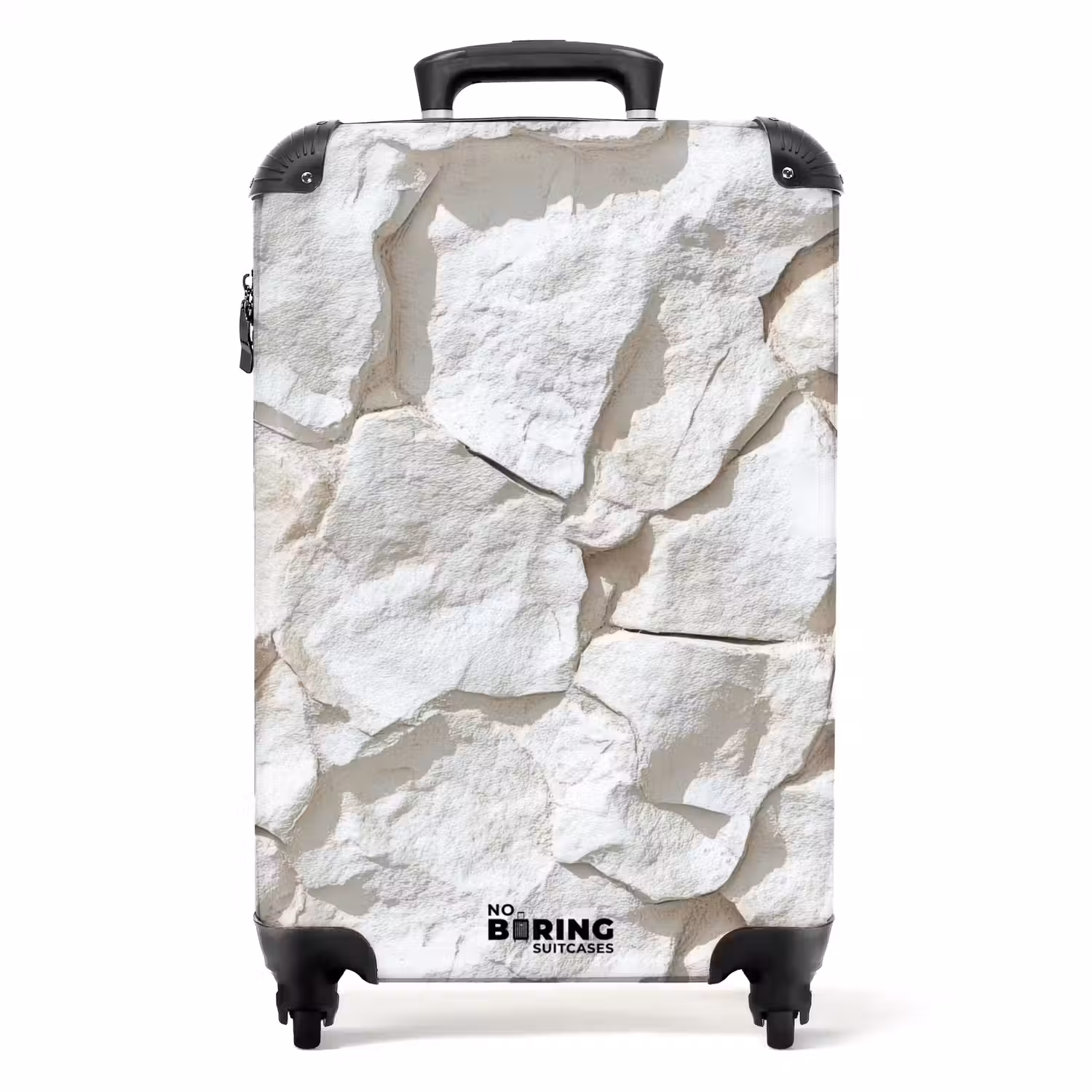 Structuur - Rots - Wit NBS - Handbagage koffer - Volwassenen Unisex middel -productfoto_recht