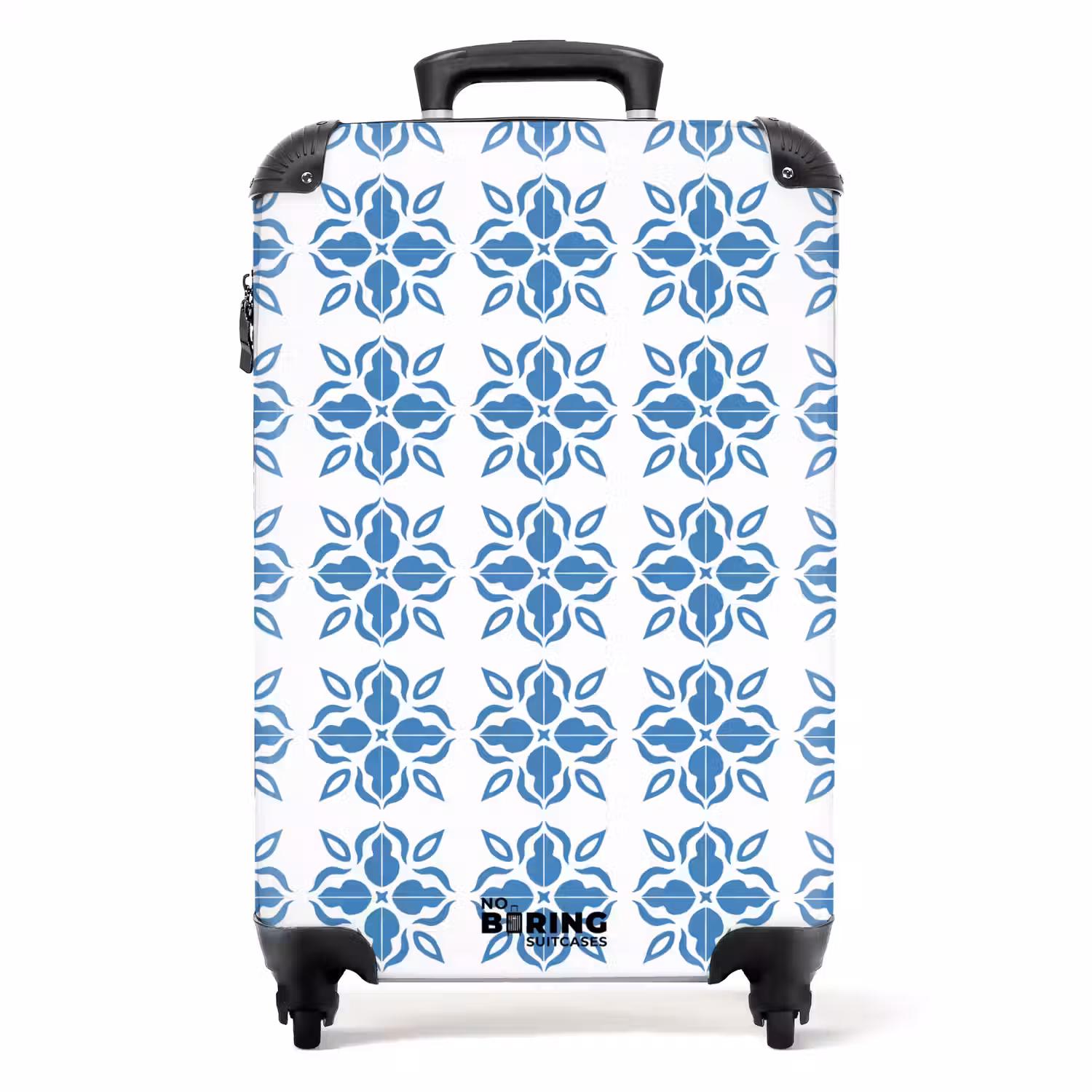 Zomer tegel print blauw NBS - Handbagage koffer - Volwassenen Unisex middel -productfoto_recht