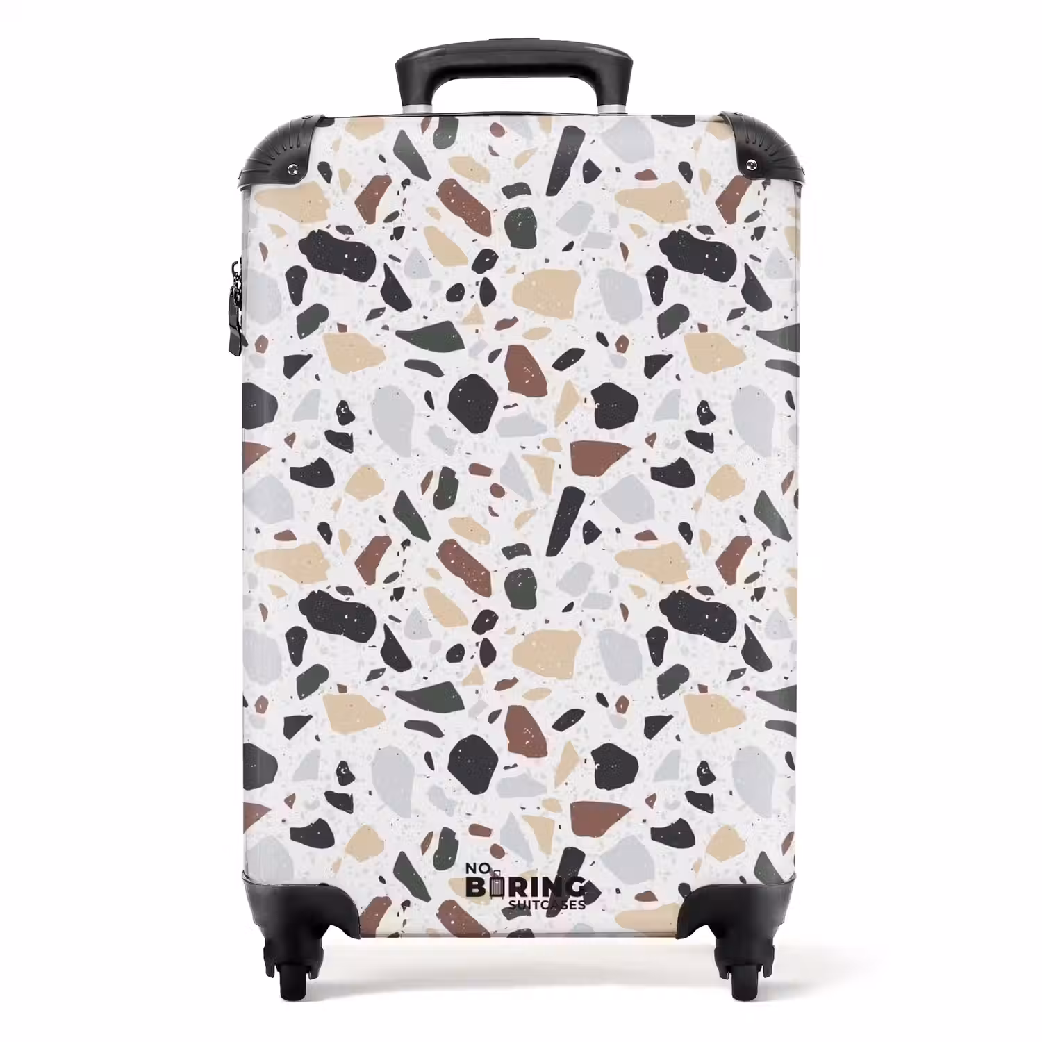 Terrazzo natuurlijk kleurpatroon NBS - Handbagage koffer - Volwassenen Unisex middel -productfoto_recht