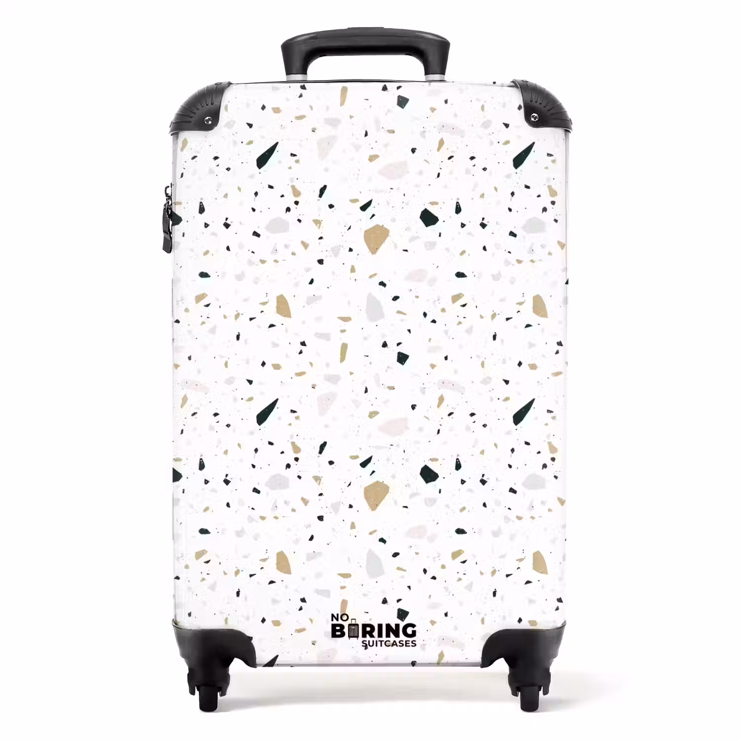 Terrazzo patroon neutraal NBS - Handbagage koffer - Volwassenen Unisex middel -productfoto_recht