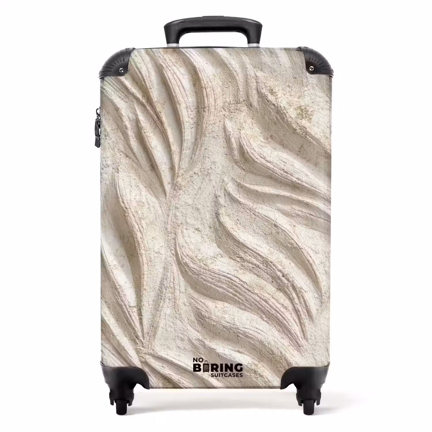 Textuur - Reliëf - Beige NBS - Handbagage koffer - Volwassenen Unisex middel -productfoto_recht