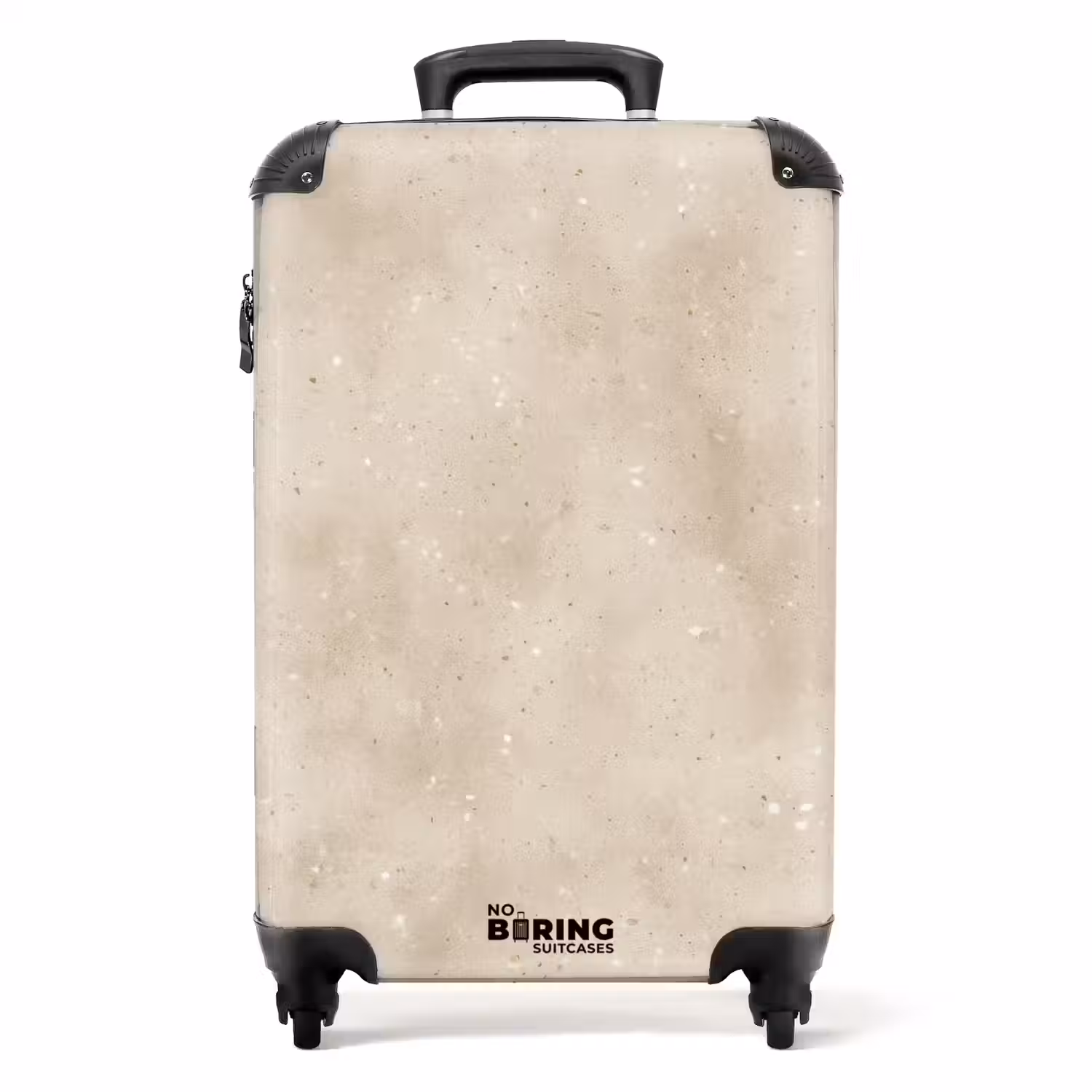 Structuur - Spikkels - Beige NBS - Handbagage koffer - Volwassenen Unisex middel -productfoto_recht