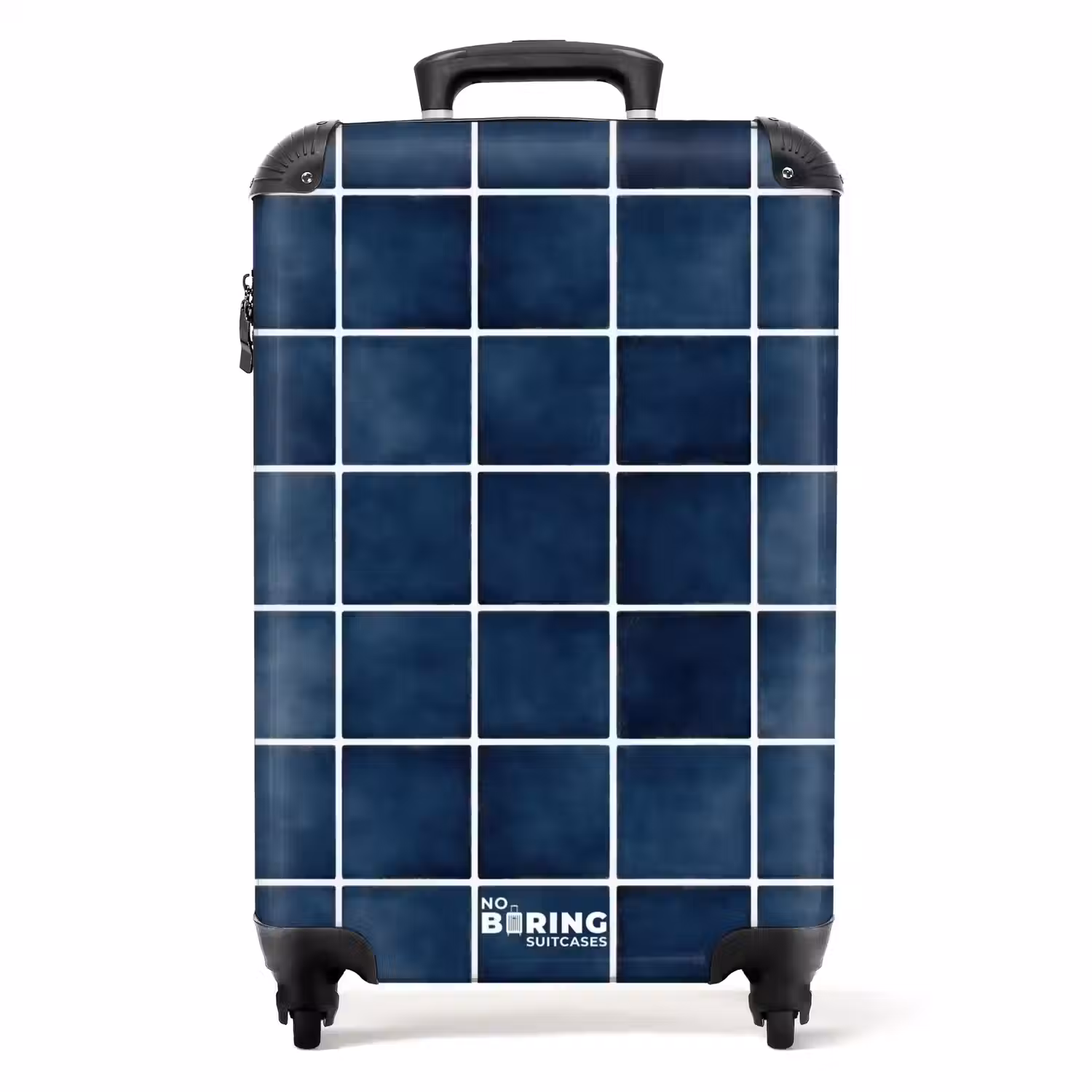 Tegel - Modern - Blauw NBS - Handbagage koffer - Volwassenen Unisex middel -productfoto_recht