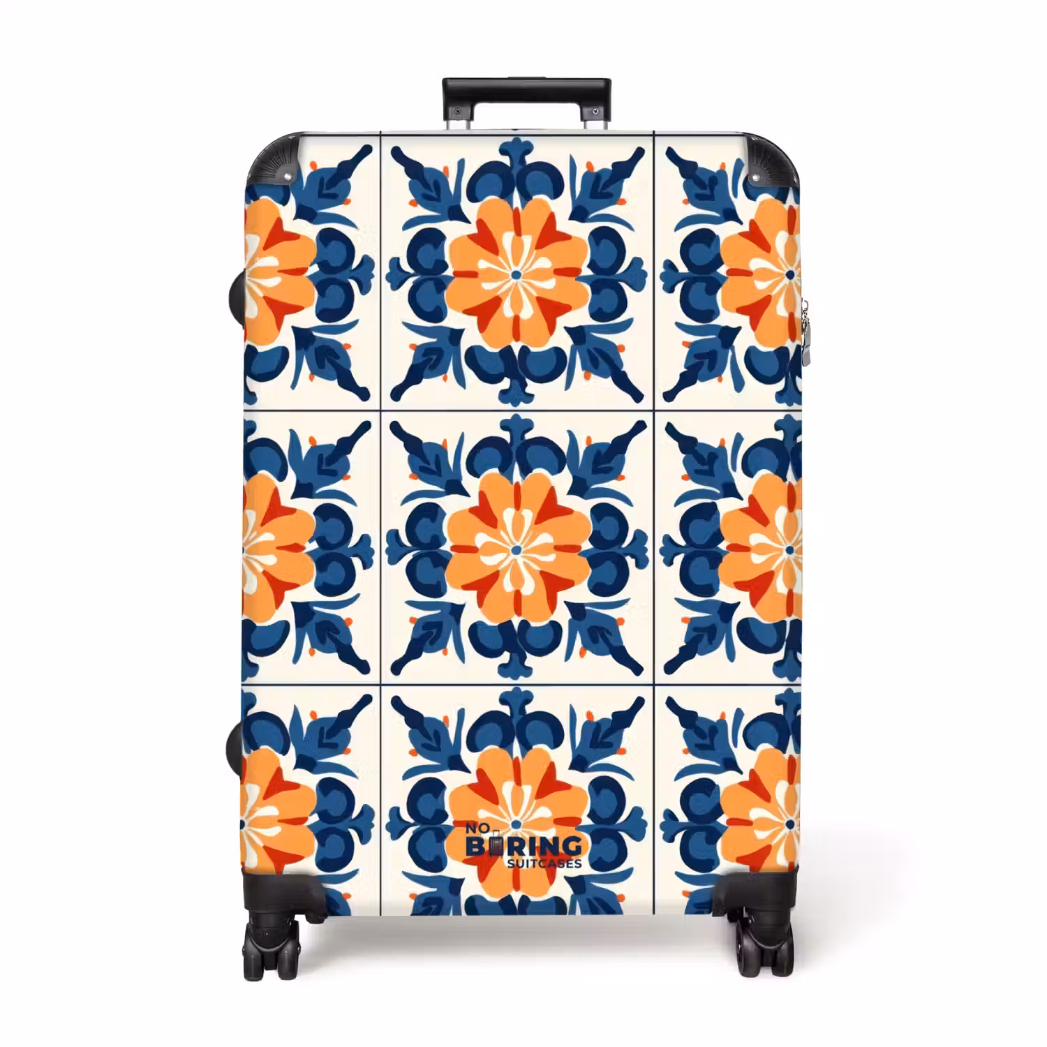Traditioneel - Tegel - Oranje NBS - Handbagage koffer - Volwassenen Unisex middel -productfoto_recht