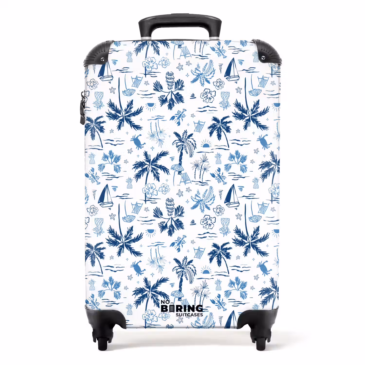 Vakantie patroon blauw NBS - Handbagage koffer - Volwassenen Unisex middel -productfoto_recht