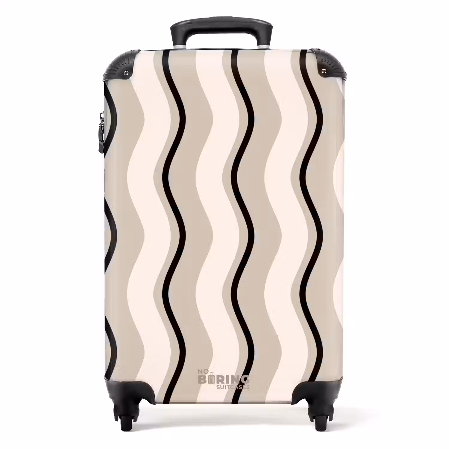 Verticale golven in crème tinten NBS - Handbagage koffer - Unisex middel -productfoto_recht