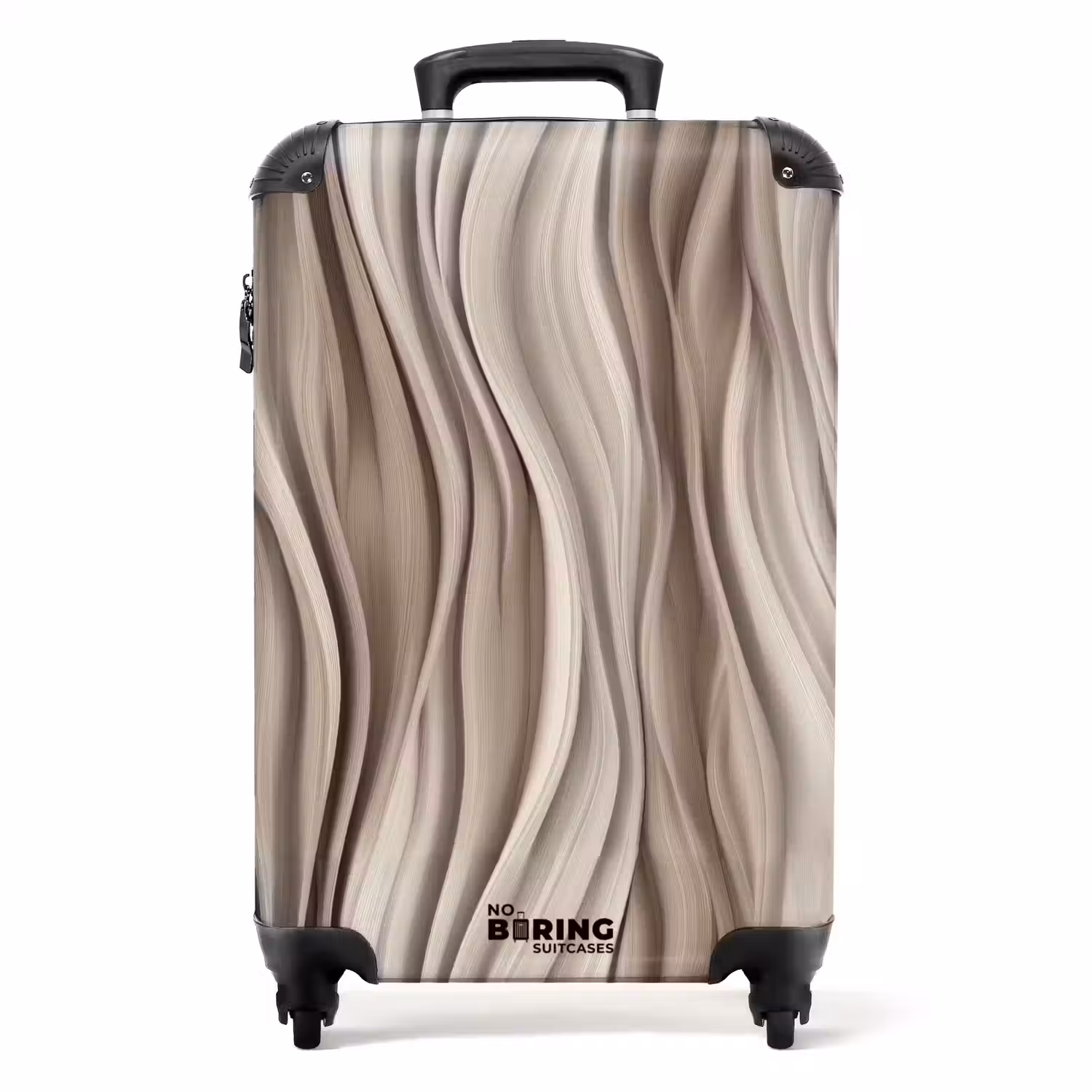 Golven - 3D - Crème NBS - Handbagage koffer - Volwassenen Unisex middel -productfoto_recht