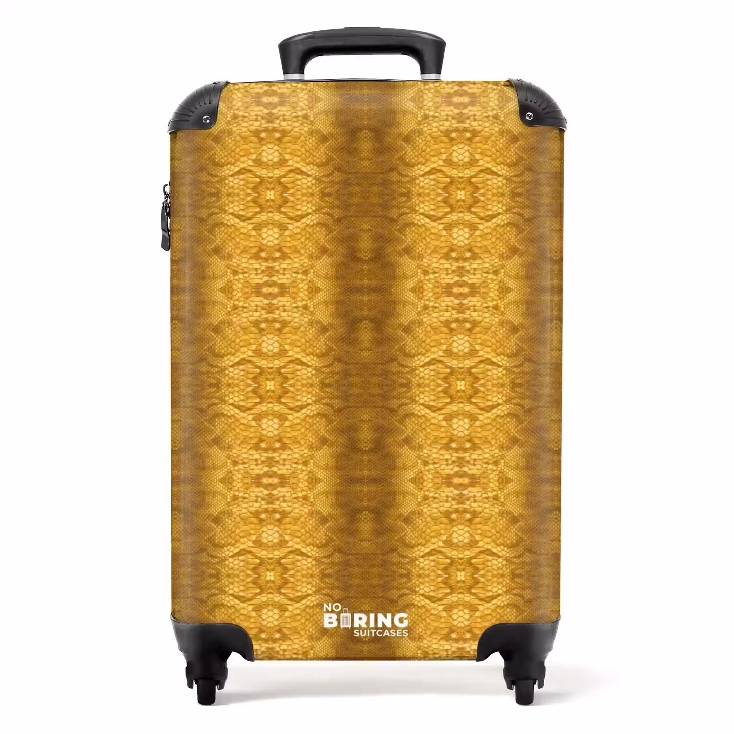 Gele slangenhuid met symmetrische schubstructuur NBS - Handbagage koffer - Volwassenen Unisex middel -productfoto_recht