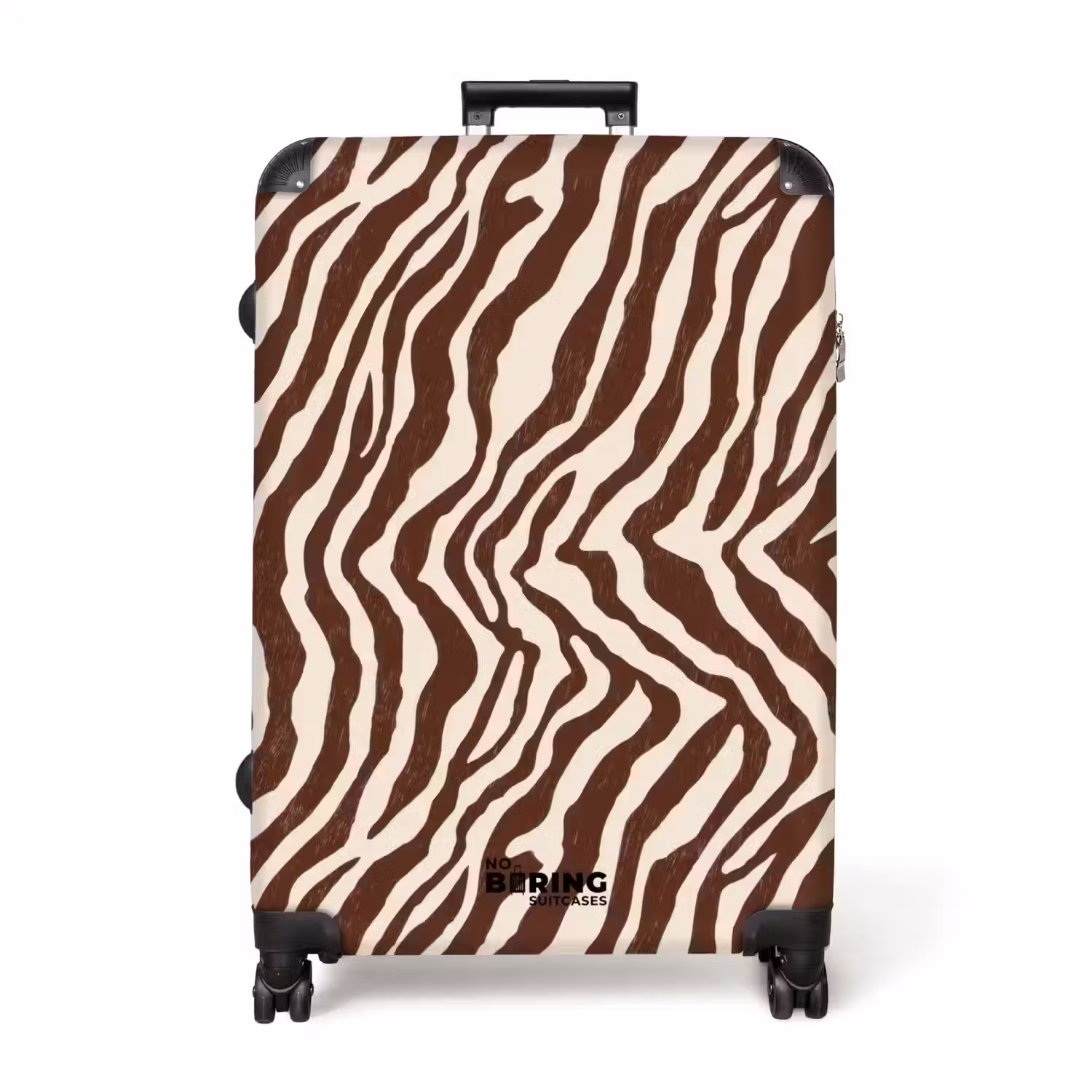 Zebra - Patroon - Zwart - Wit NBS - Handbagage koffer - Volwassenen Unisex middel -productfoto_recht