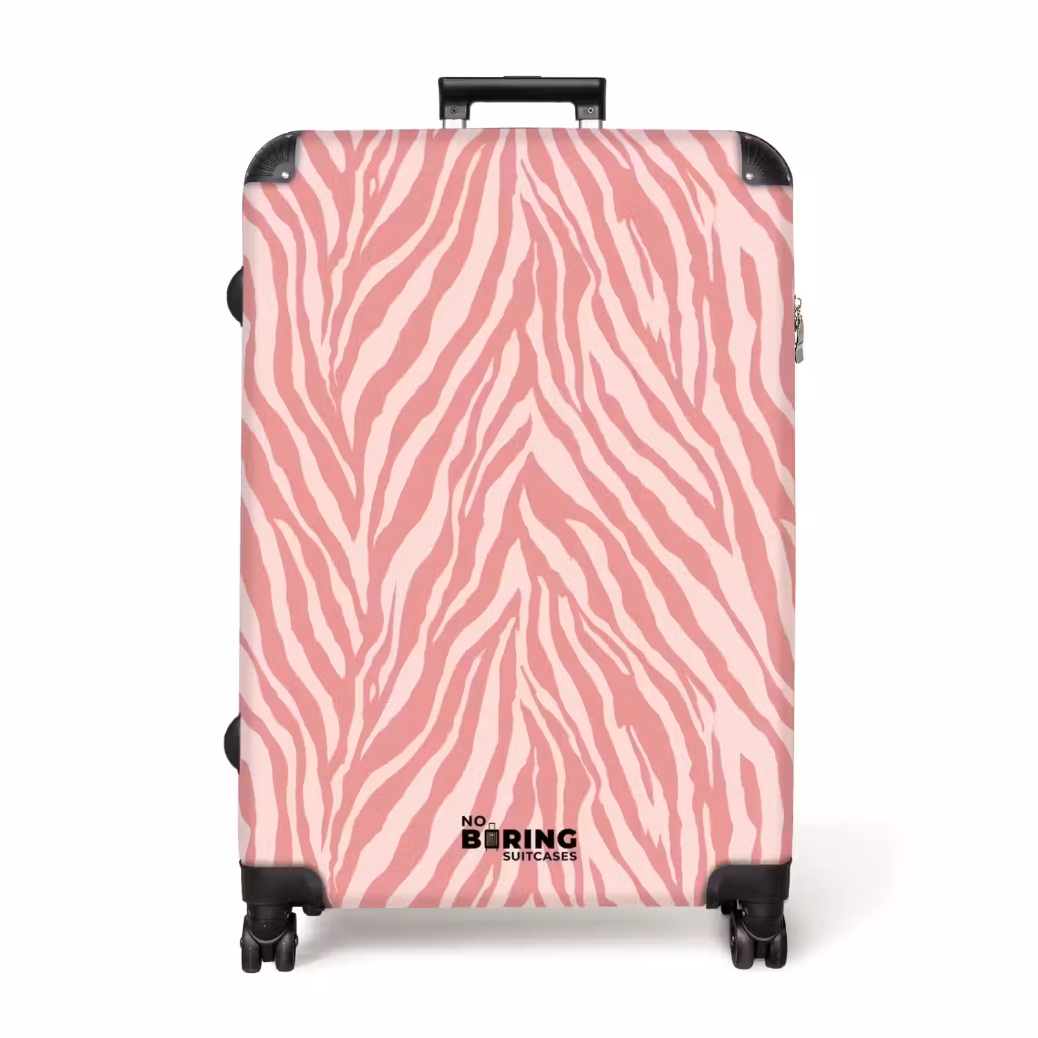 Zebra - Print - Roze NBS - Handbagage koffer - Volwassenen Unisex middel -productfoto_recht