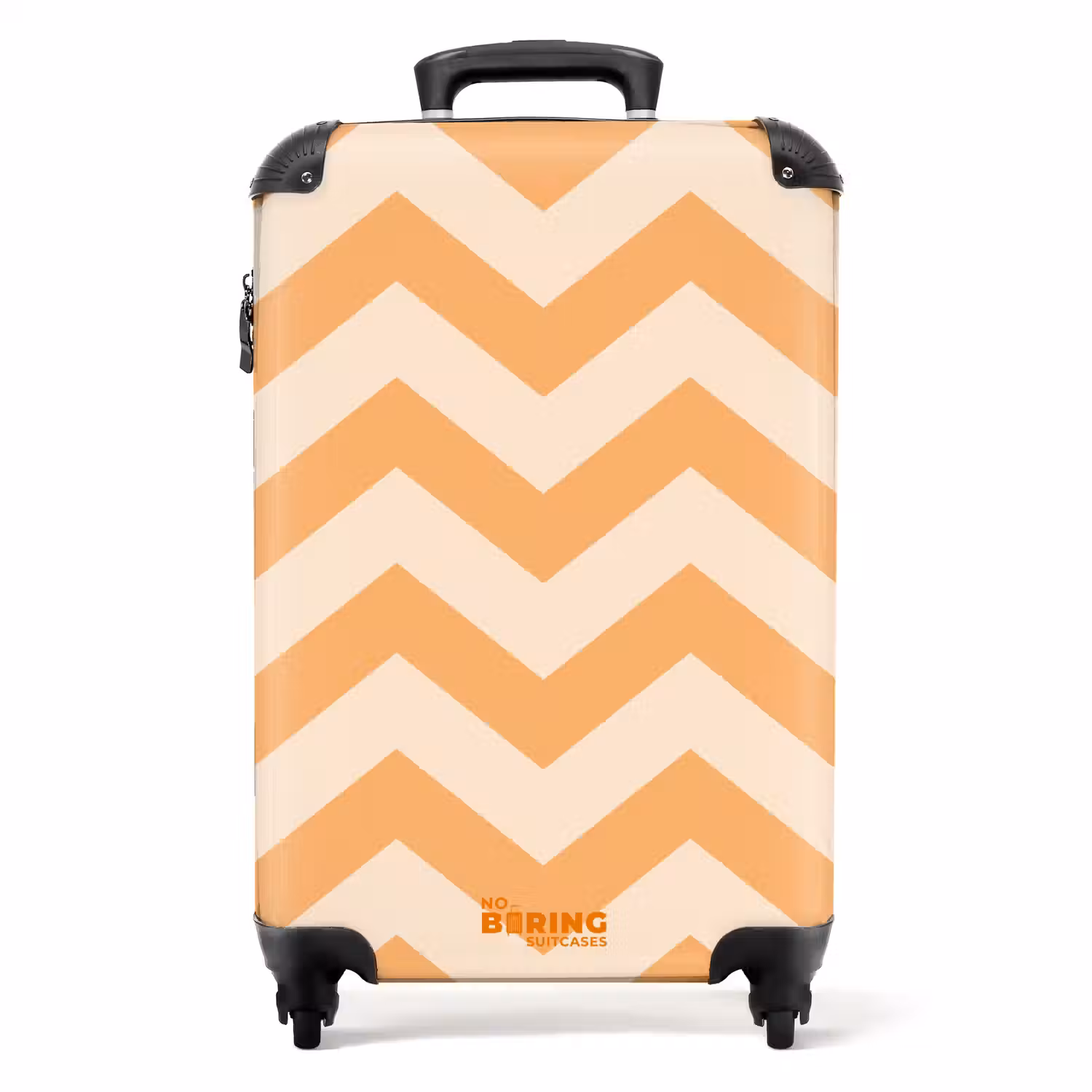 Zigzag patroon in oranje NBS - Handbagage koffer - Unisex middel -productfoto_recht