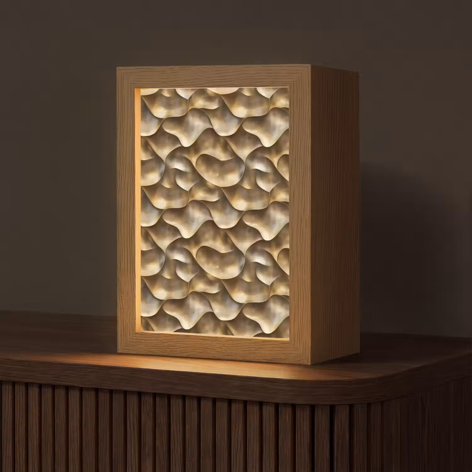 Abstract - Antiek - Goud Light Box met kabel (Tafellamp) klein 925 -z3d_website