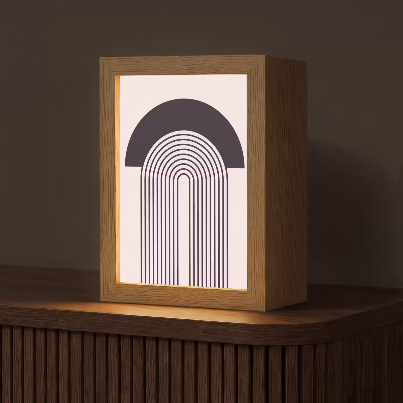 Table Lamp - Abstract - Arch - Modern - Abstract - Boog - Modern Light Box met kabel (Tafellamp) klein
