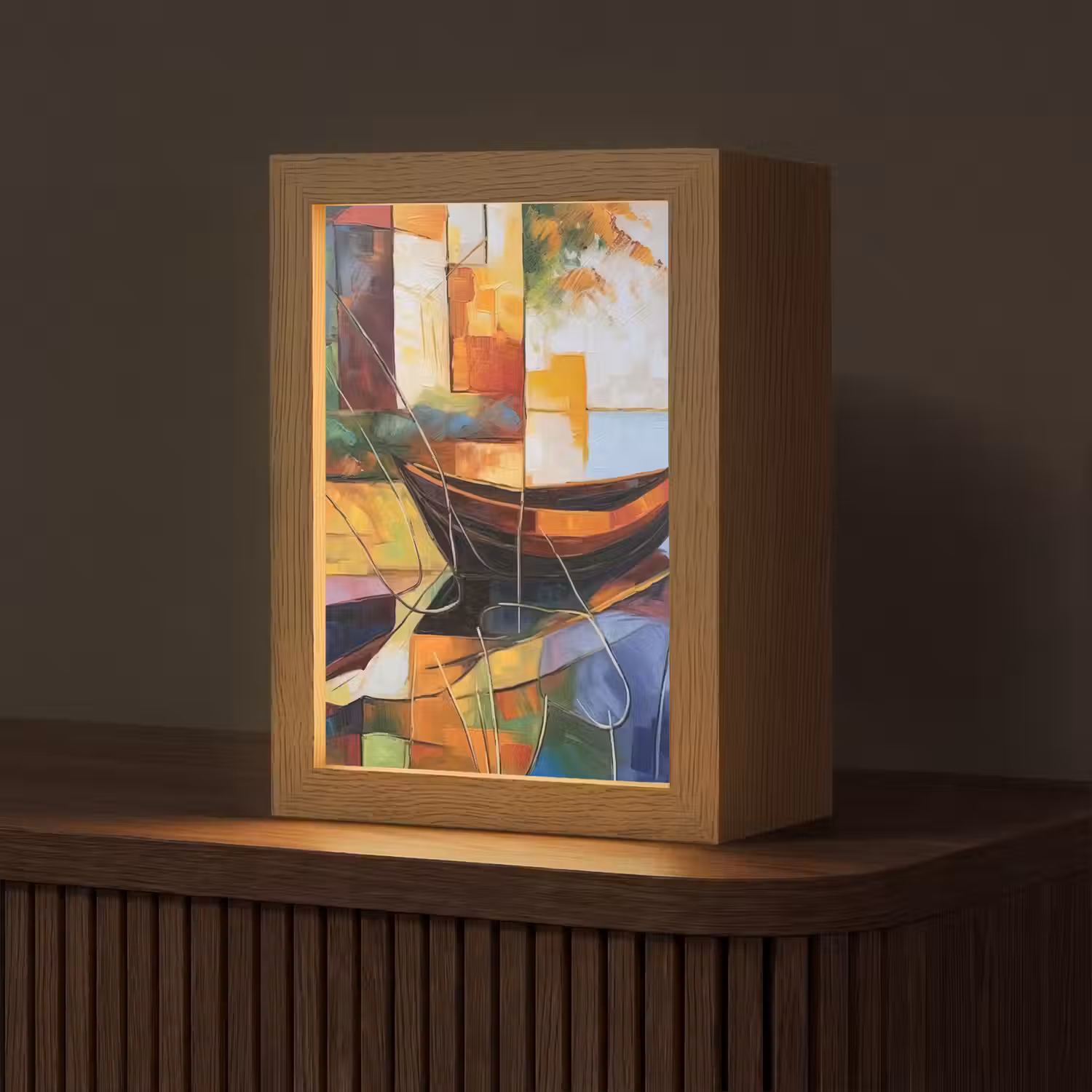 Abstract - Kunst - Boot - Kleuren Light Box met kabel (Tafellamp) klein -z3d_website