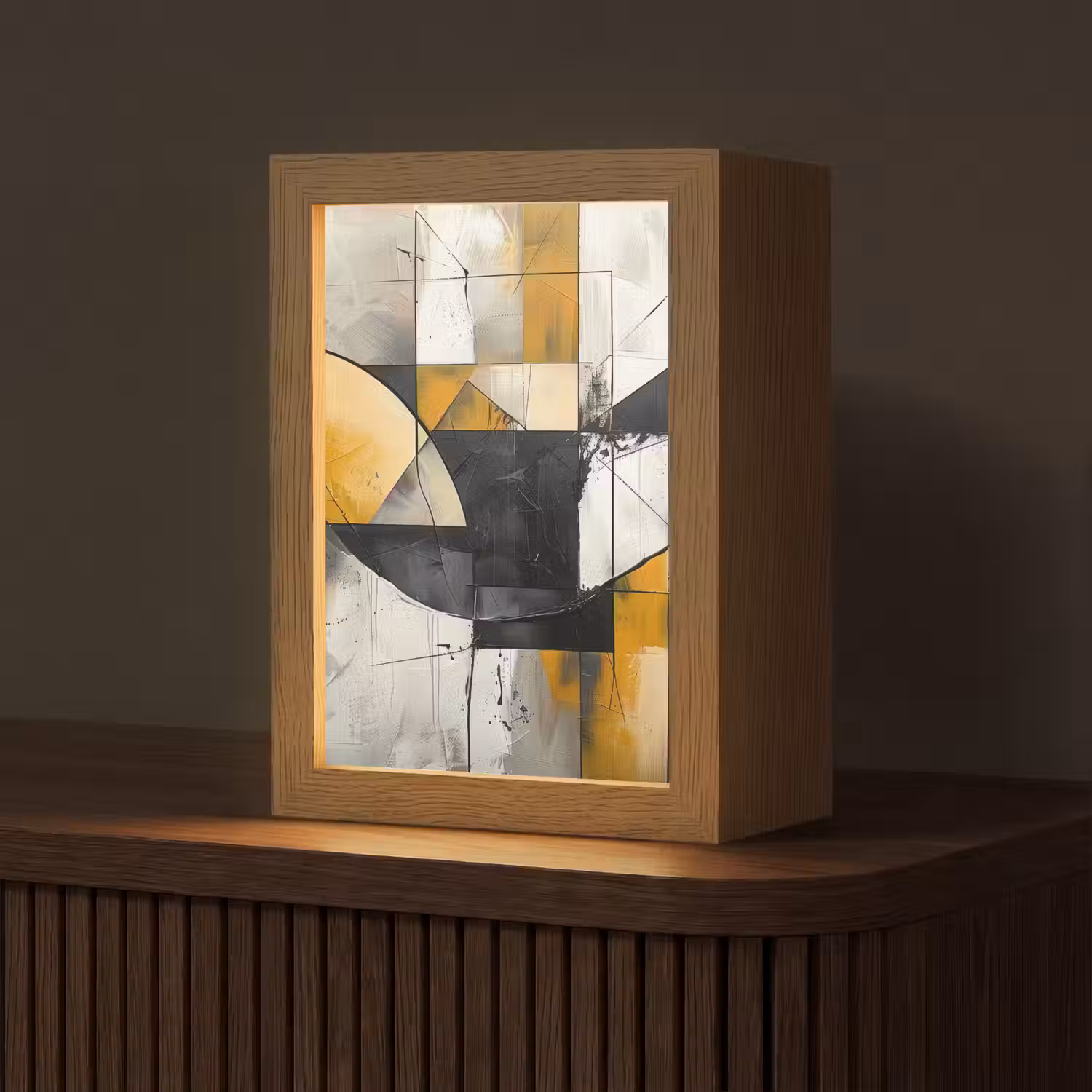 Abstract - Kunst - Geometrisch - Aesthetic Light Box met kabel (Tafellamp) klein -z3d_website