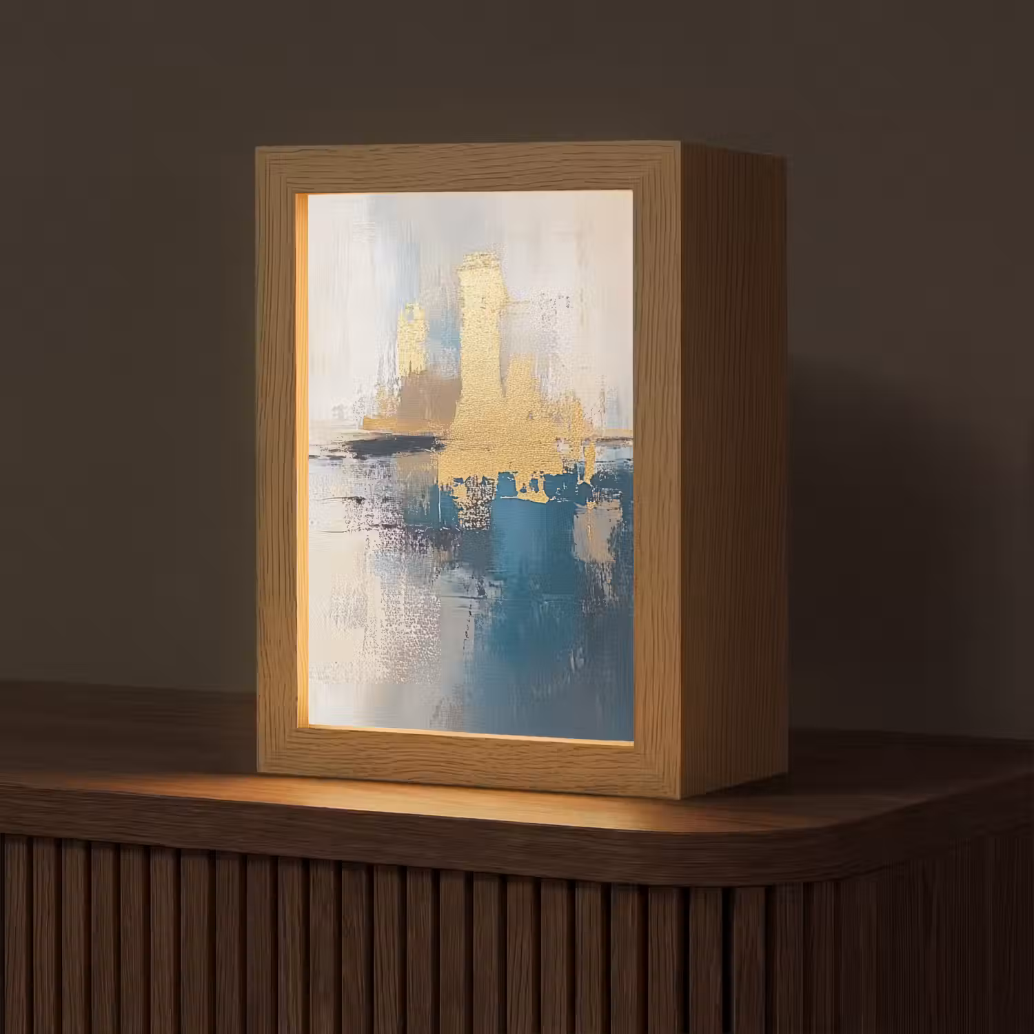 Abstract - Kunst - Goud Light Box met kabel (Tafellamp) klein -z3d_website