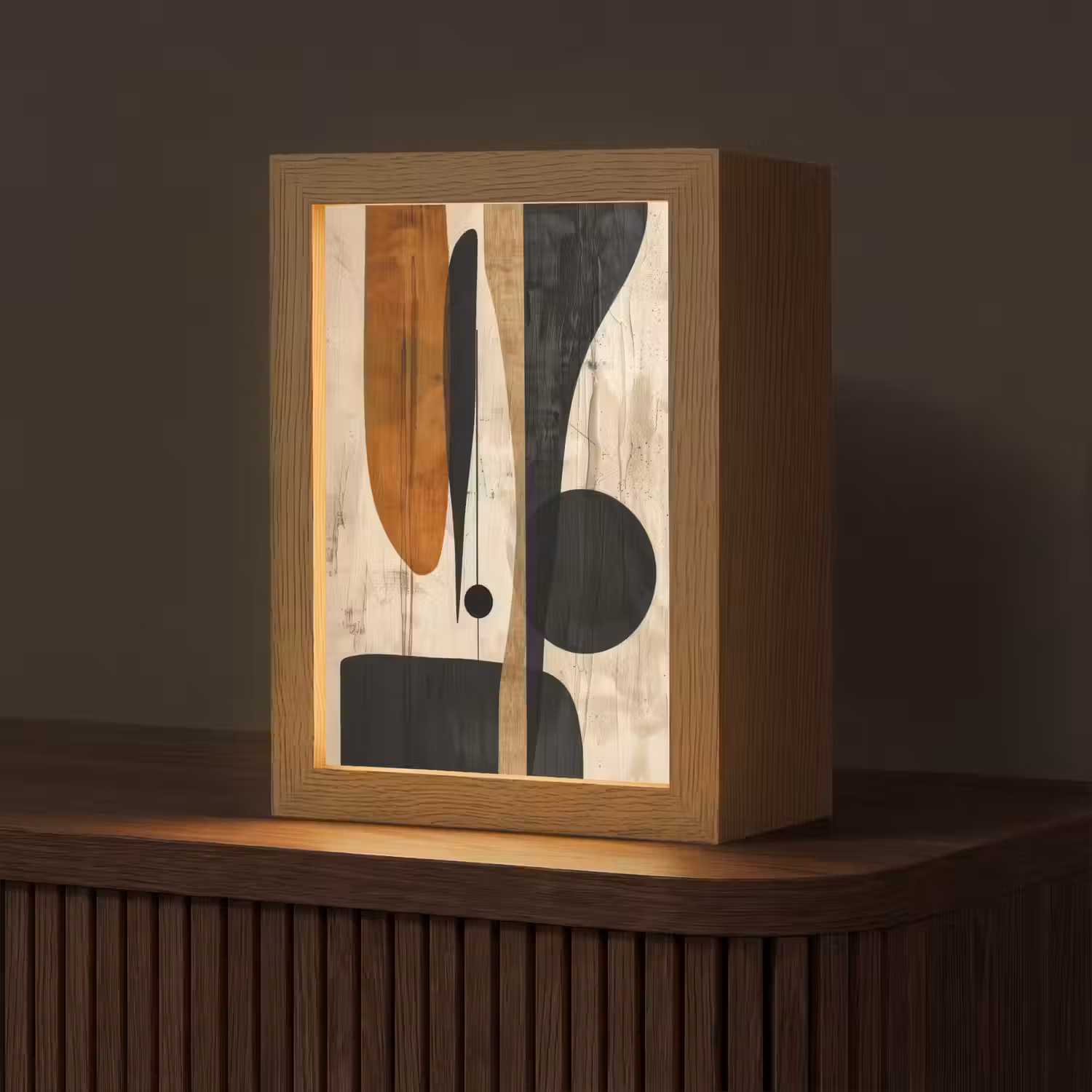 Abstract - Kunst - Vormen - Modern Light Box met kabel (Tafellamp) klein -z3d_website