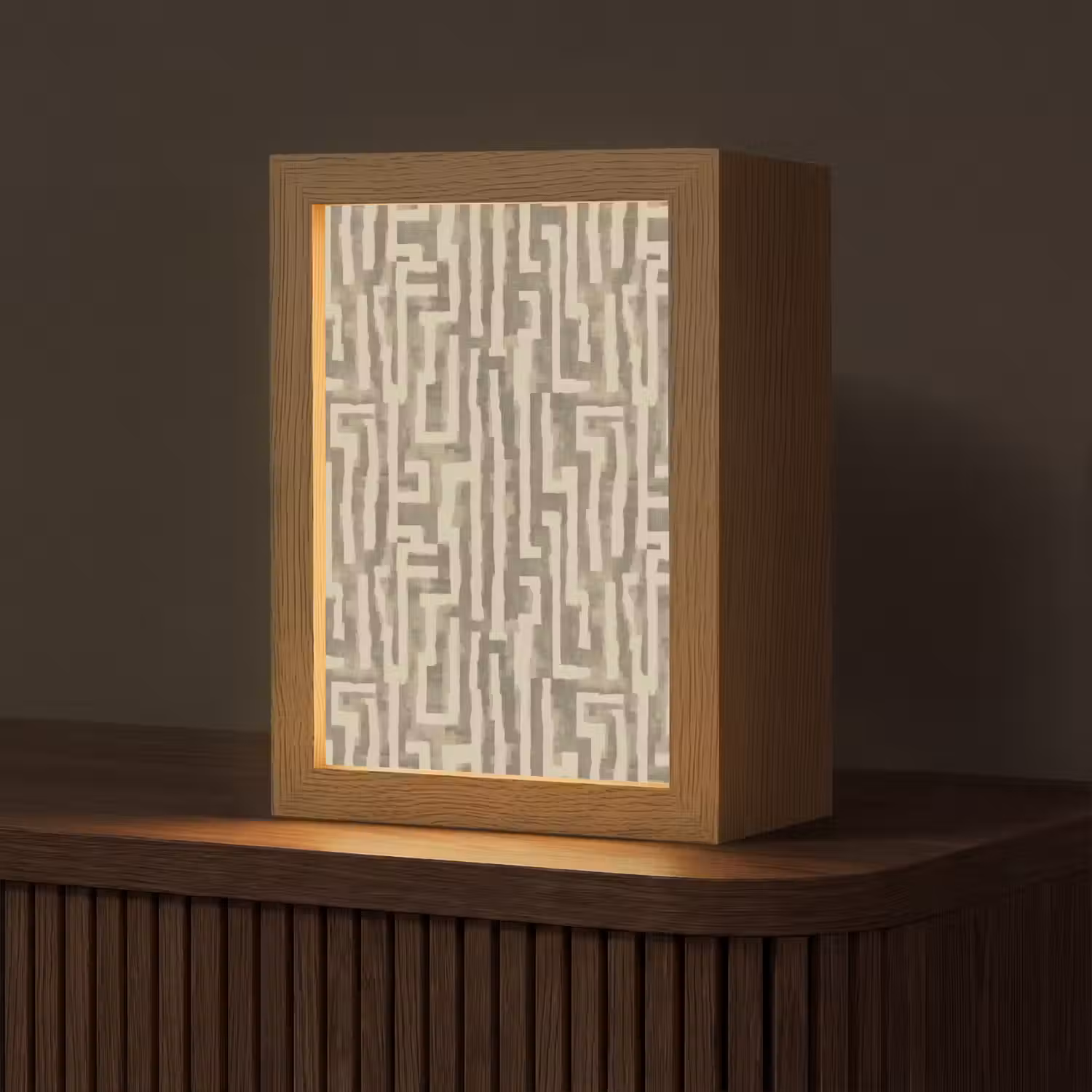 Abstract - Geometrisch - Groen Light Box met kabel (Tafellamp) klein 925 -z3d_website