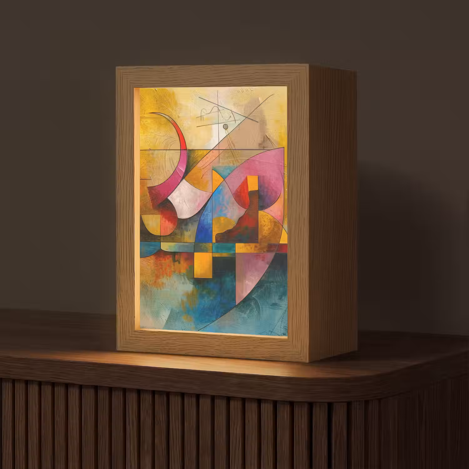 Kunst - Abstract - Aesthetic - Kleurrijk - Art Light Box met kabel (Tafellamp) klein -z3d_website