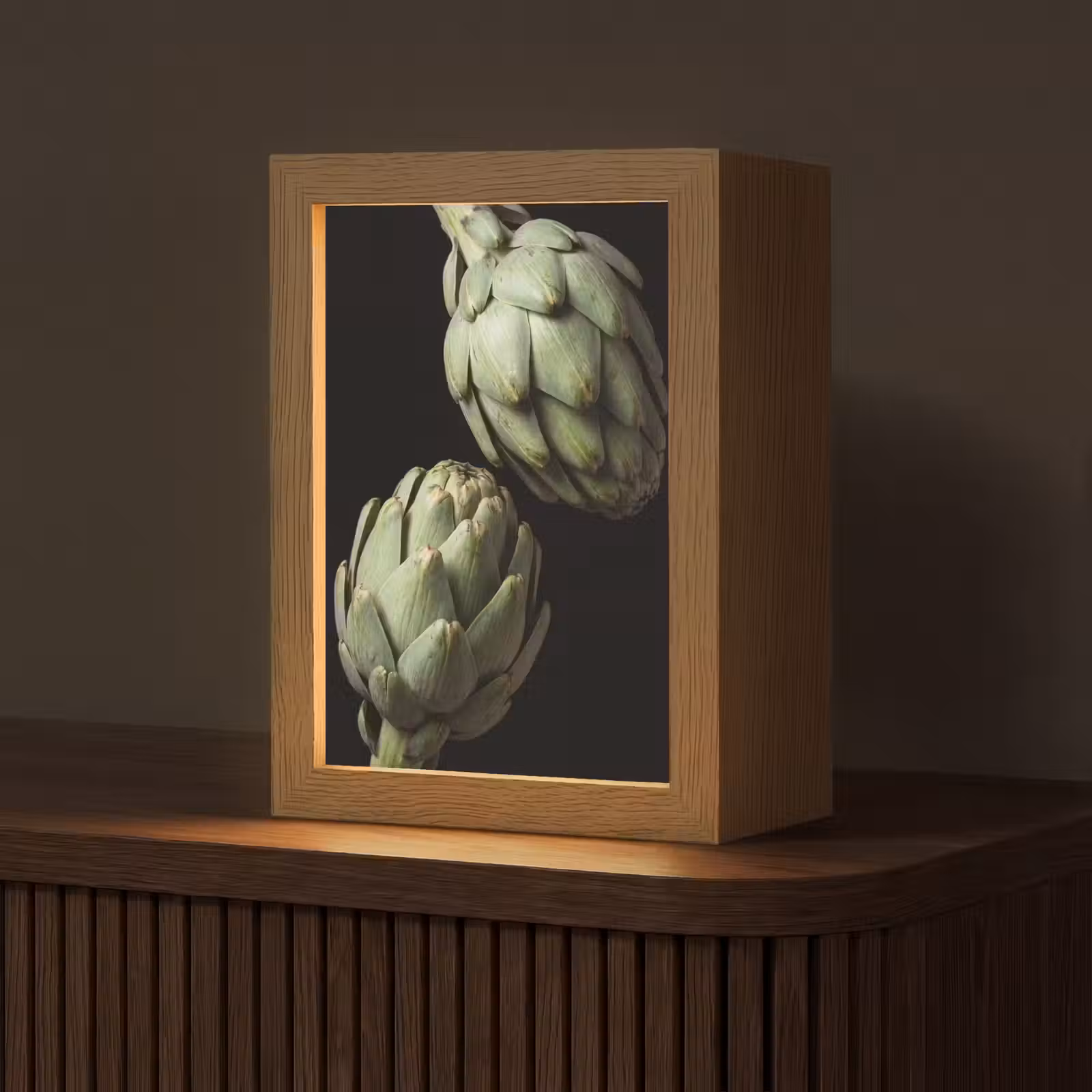Table Lamp - Artichoke - Green - Food - Artisjok - Groen - Eten Light Box met kabel (Tafellamp) klein