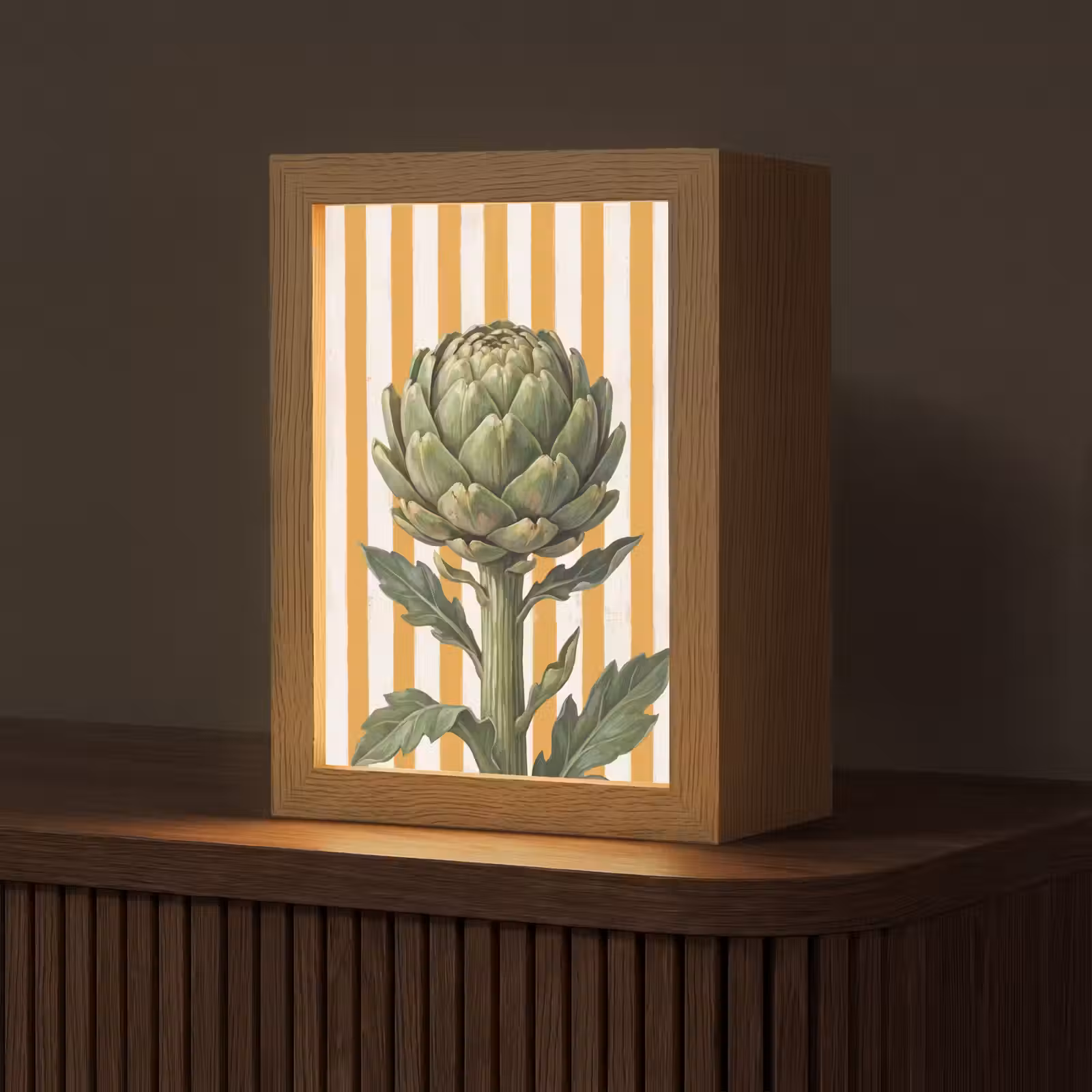 Table Lamp - Artichoke - Modern - Vegetable - Artisjok - Modern - Groente Light Box met kabel (Tafellamp) klein