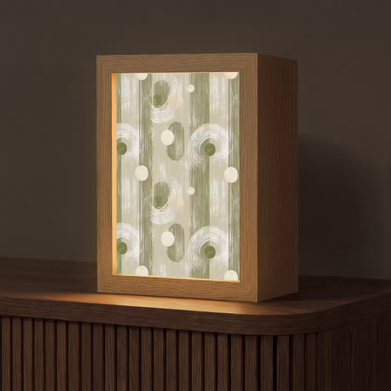 Artistiek - Modern - Groen Light Box met kabel (Tafellamp) klein 925 -z3d_website