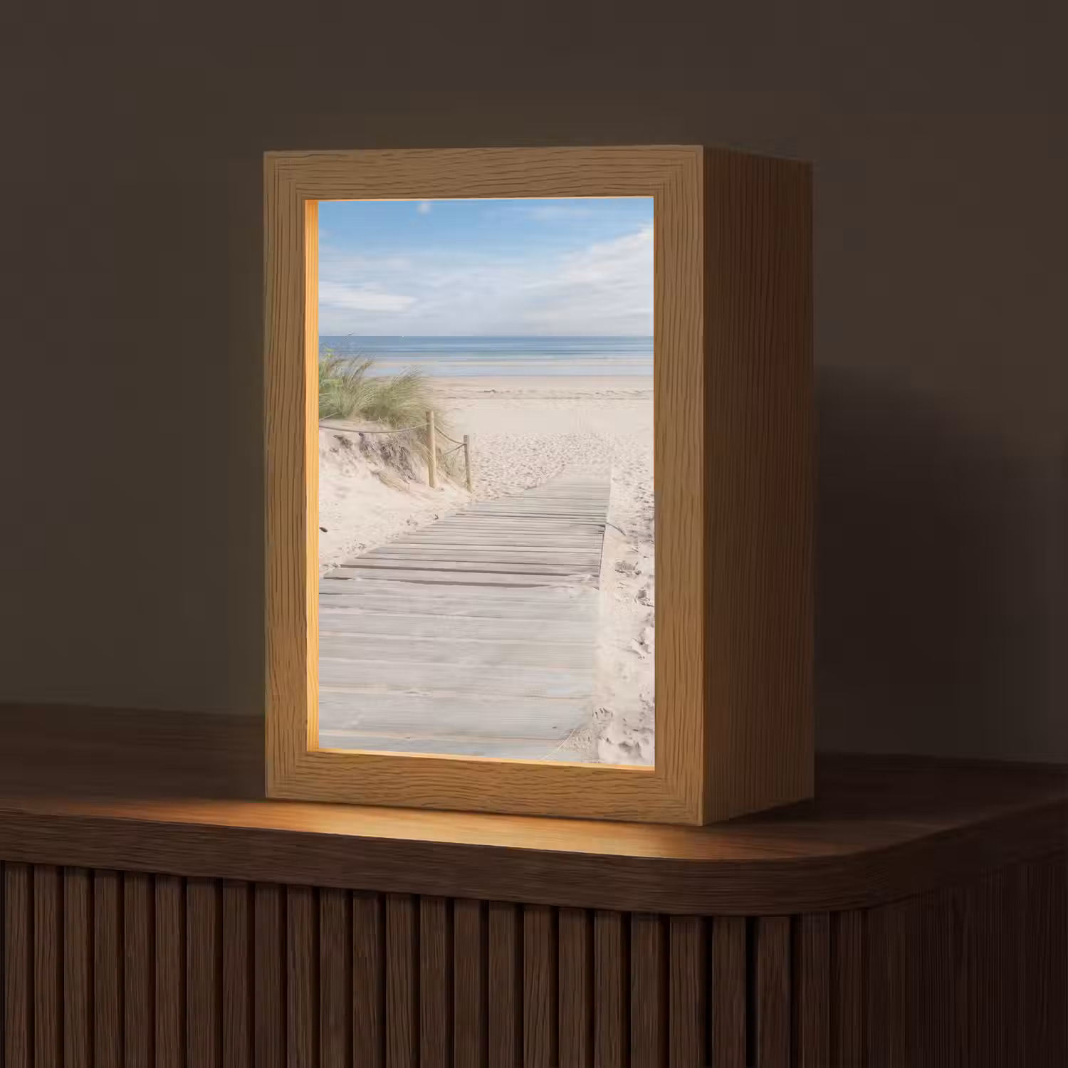 Strand - Pad - Duinen - Zee - Zomer Light Box met kabel (Tafellamp) klein -z3d_website