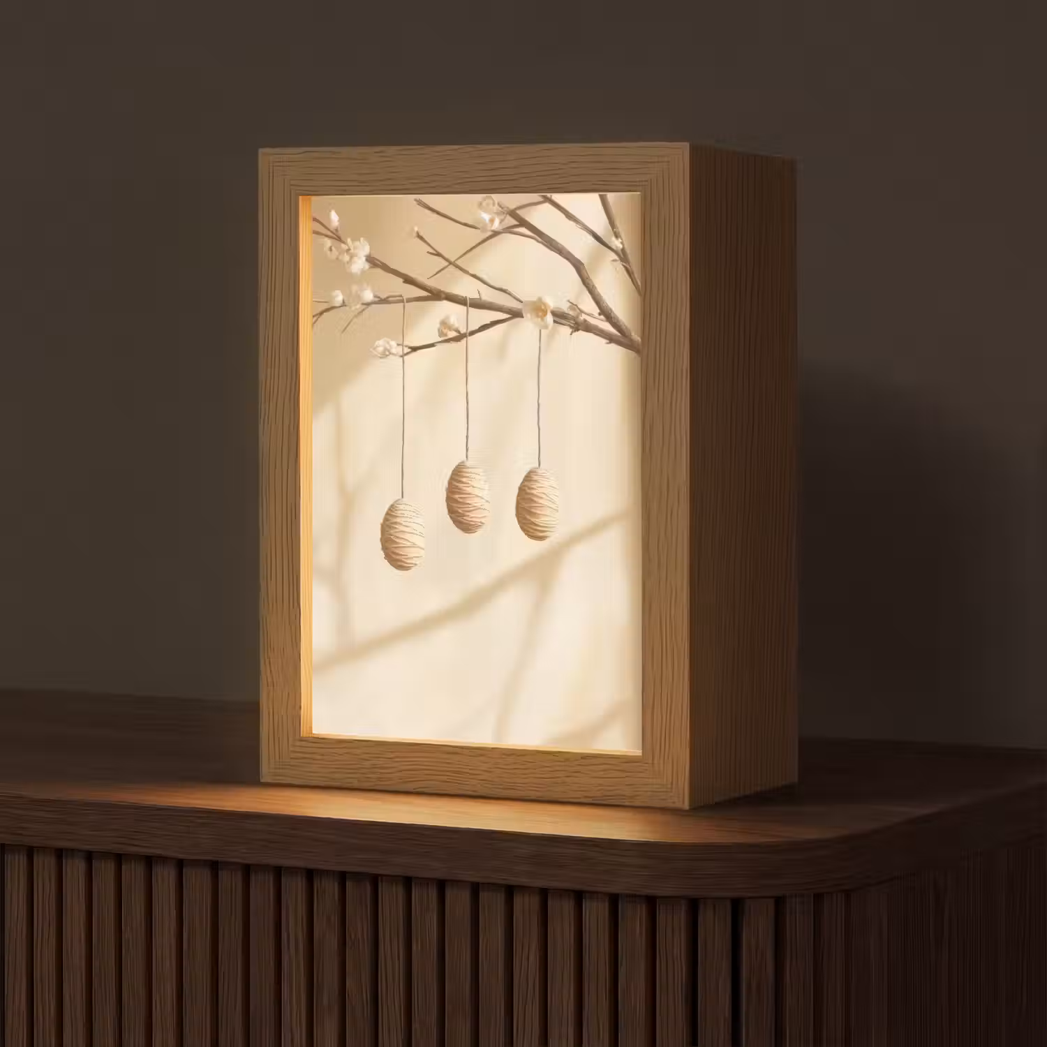Beige - Paastak - Eieren Light Box met kabel (Tafellamp) klein -z3d_website